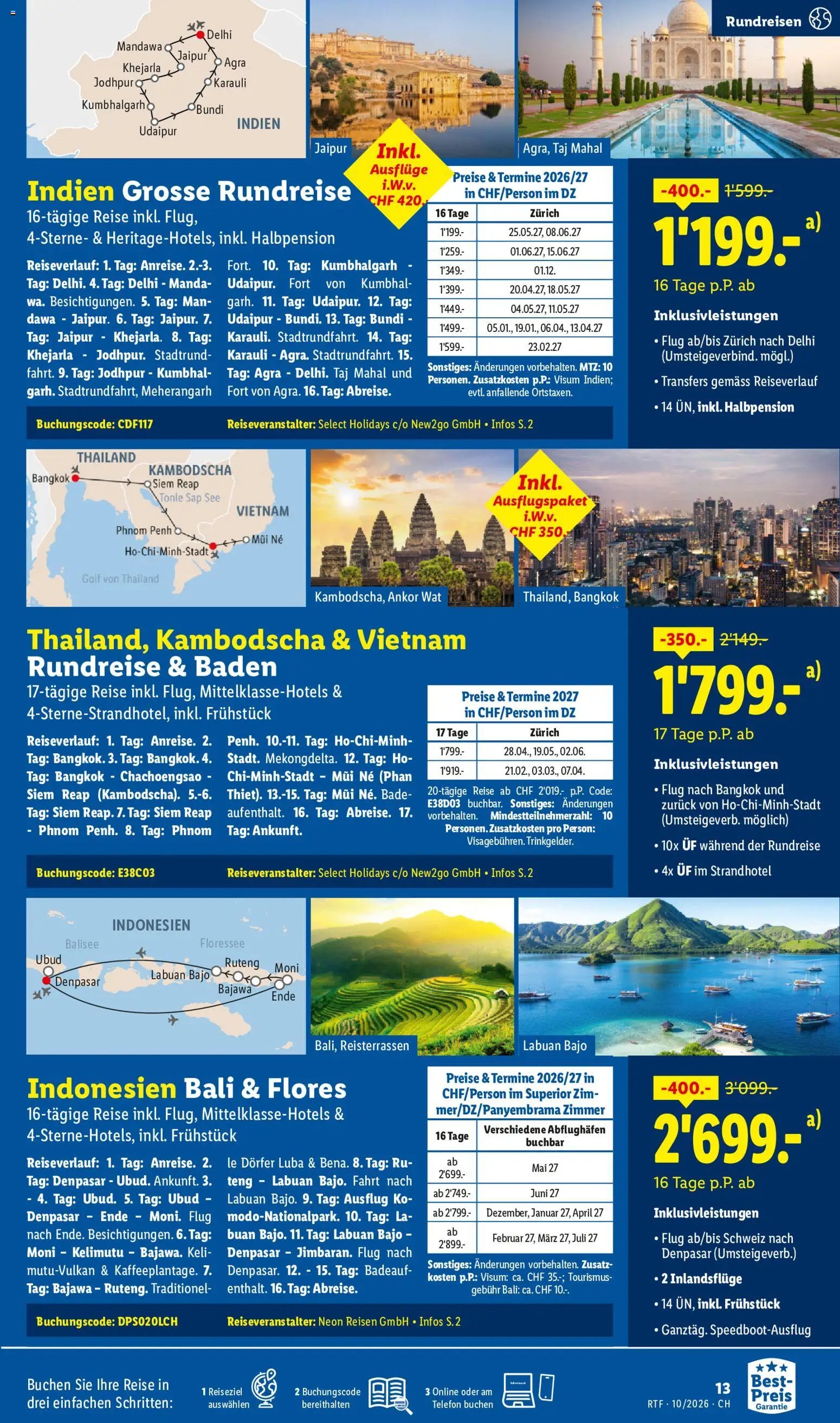 Lidl aktionen Oktober/November Reise-Highlights