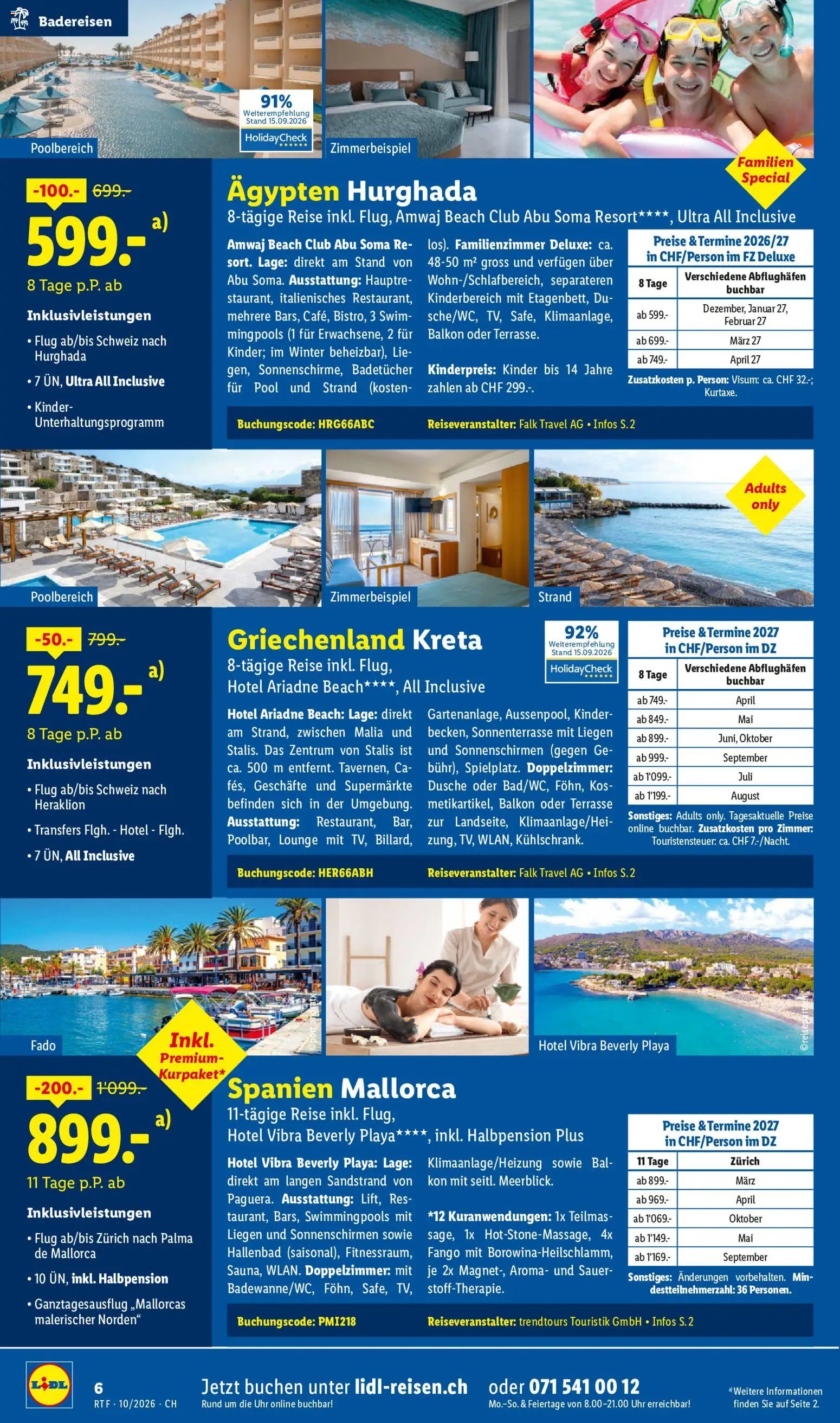 Lidl aktionen Oktober/November Reise-Highlights