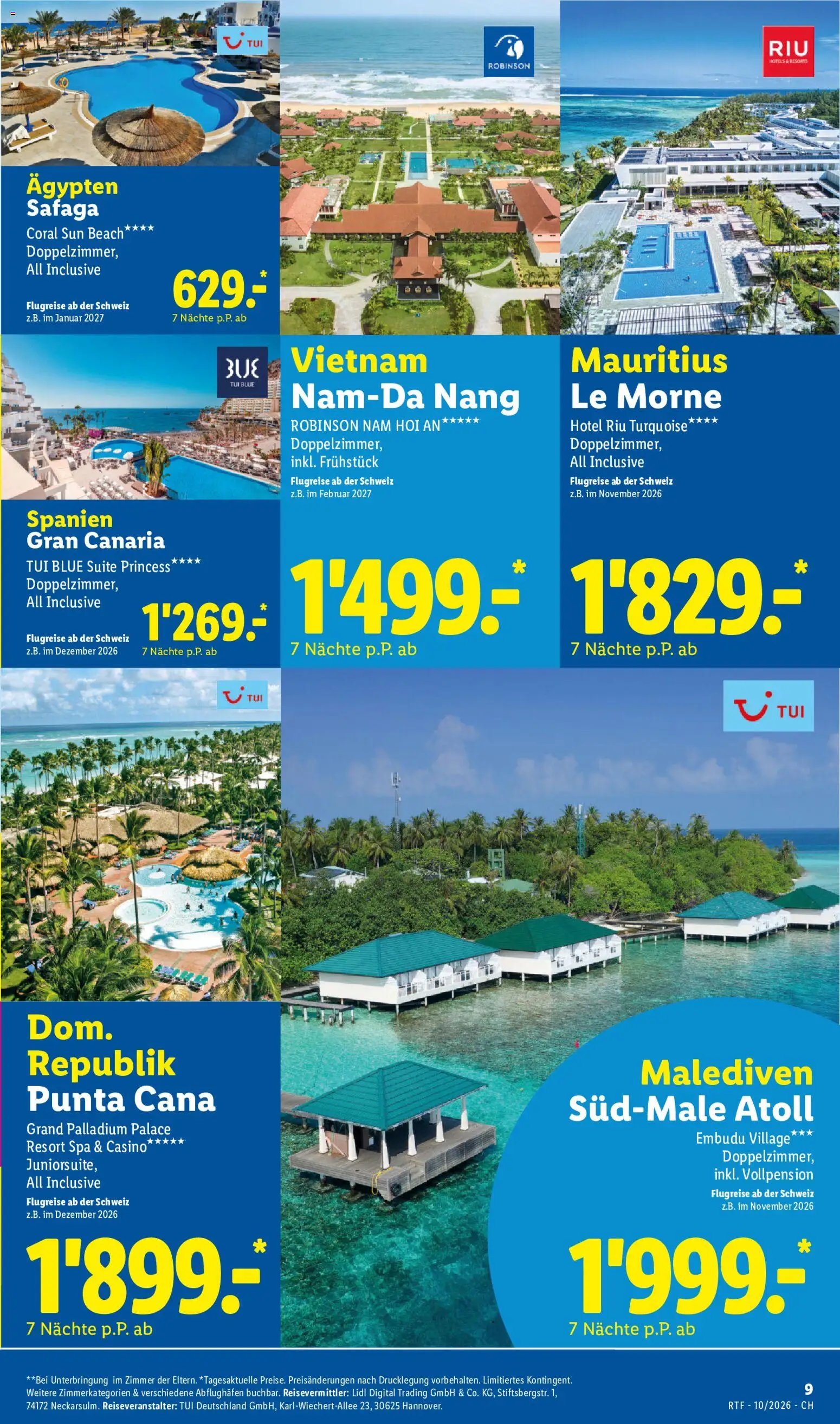 Lidl aktionen Oktober/November Reise-Highlights