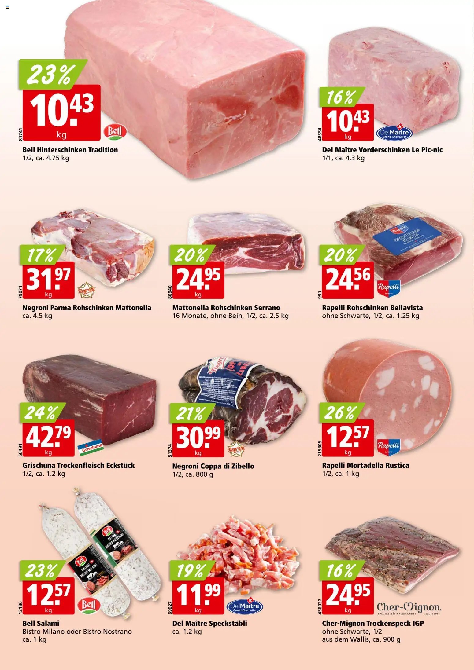 Aligro aktionen Chavannes, Matran, Genf, Sitten