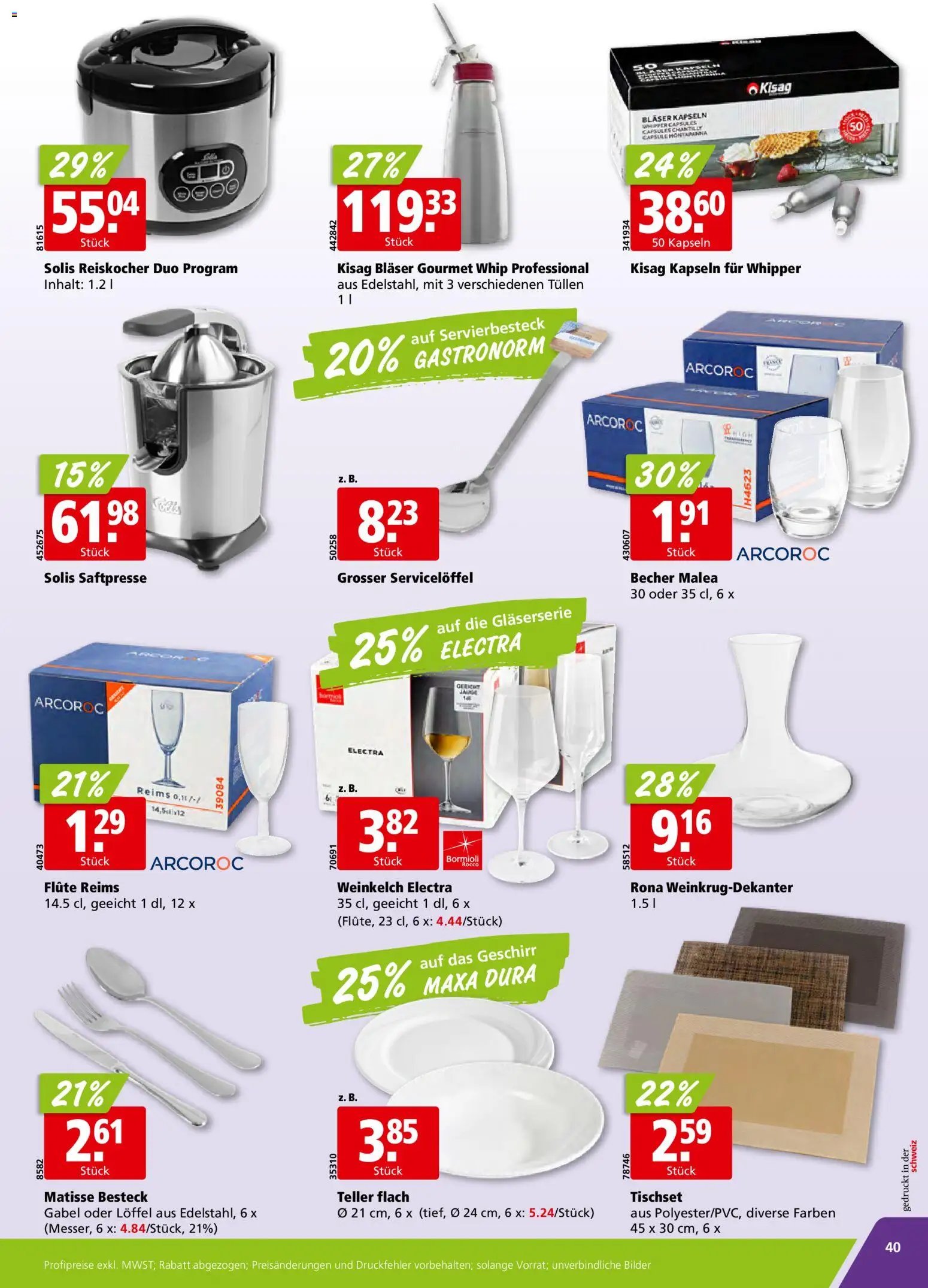 Aligro Aktionen Schlieren, Gossau SG, Frauenfeld, Rapperswil-Jona, Sargans, Bern, Brüttisellen, Pratteln, Emmen, Spreitenbach (2025-12-15 - 2025-12-24) | 40