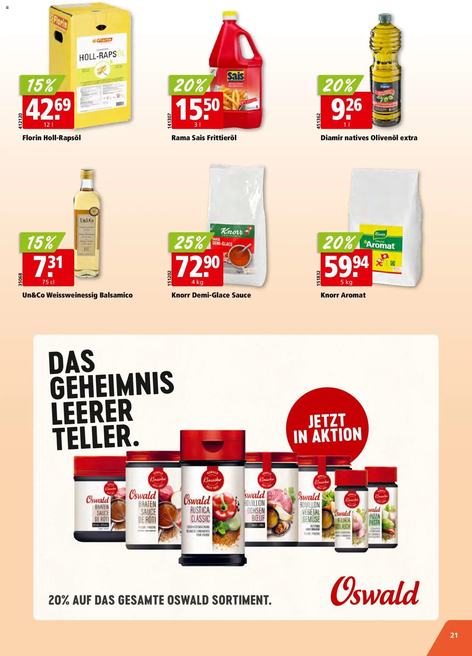 Aligro Aktionen Schlieren, Gossau SG, Frauenfeld, Rapperswil-Jona, Sargans, Bern, Brüttisellen, Pratteln, Emmen, Spreitenbach (2026-01-19 - 2026-01-24) | 21