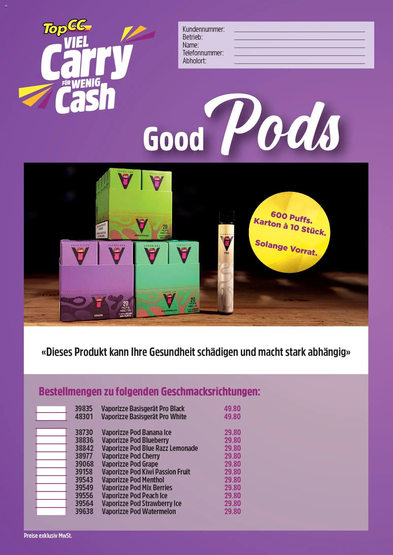 TopCC Aktionen Good Vapes (2025-12-12 - 2025-12-31) | 2