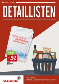 Aligro aktionen Detaillisten Schlieren, Gossau SG, Frauenfeld, Rapperswil-Jona, Sargans, Bern