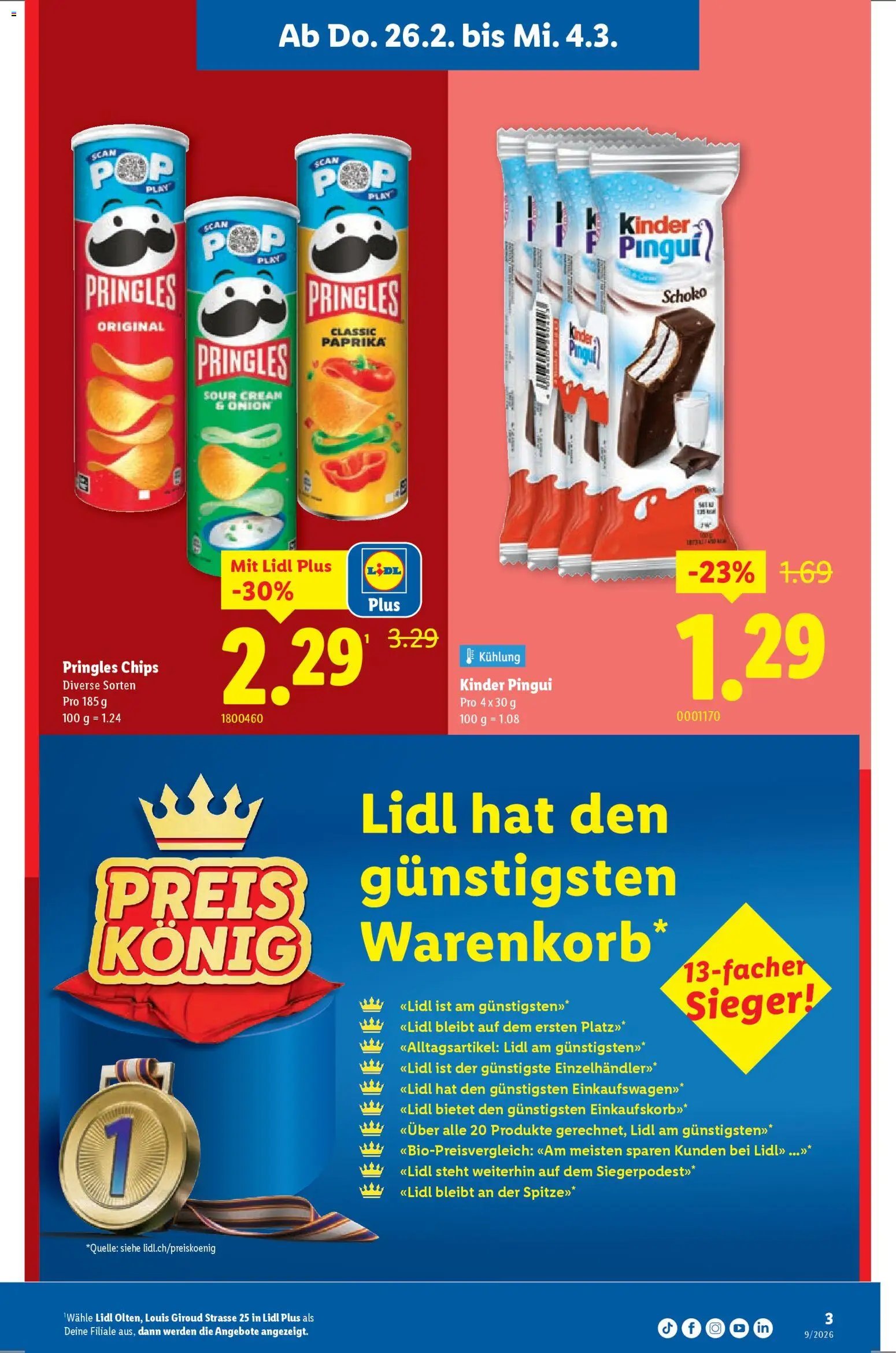 Lidl Aktionen Neueröffnung Olten (2026-02-26 - 2026-03-04)