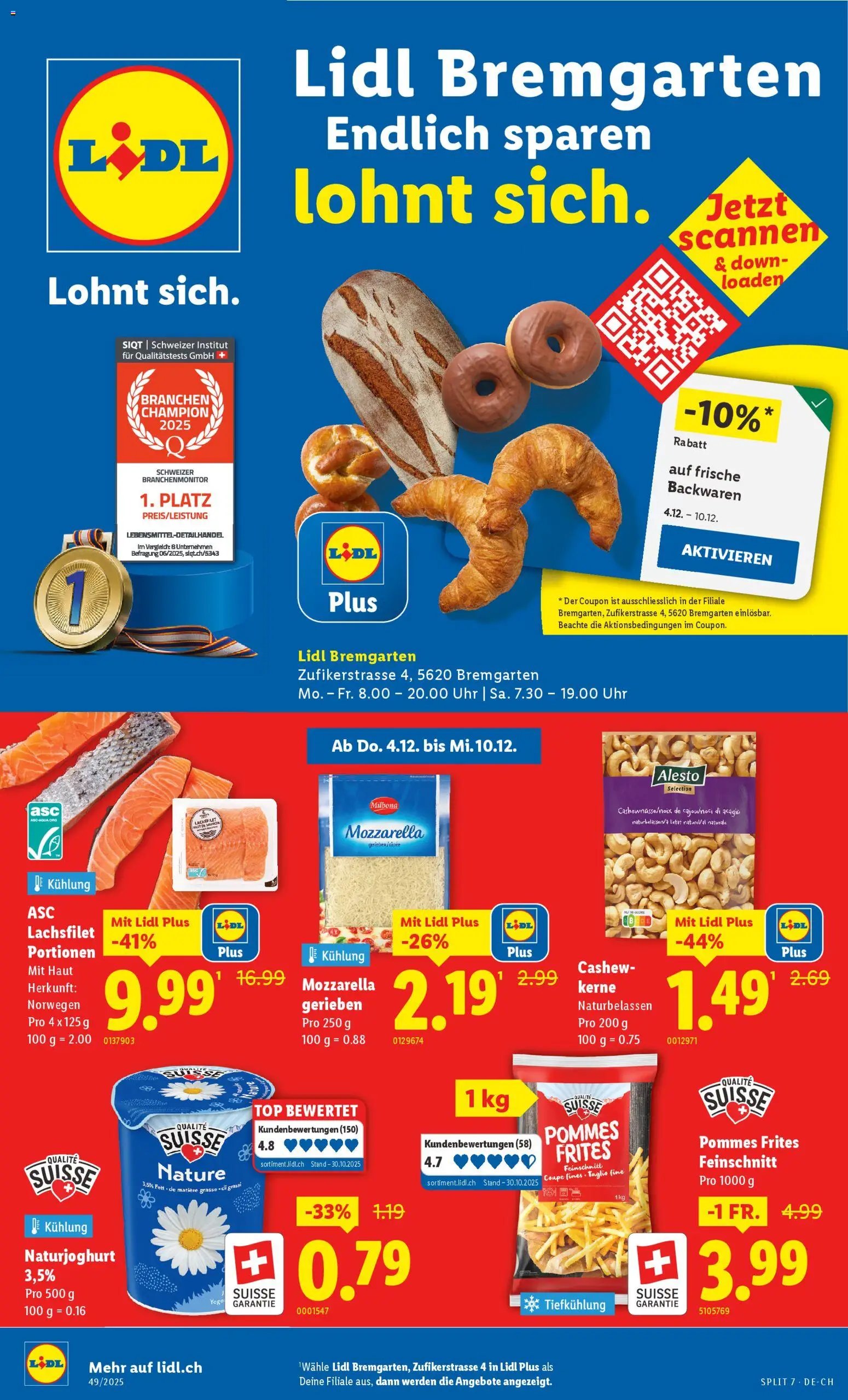 Lidl Aktionen Neueröffnung Bremgarten (2025-12-04 - 2025-12-10) | 1