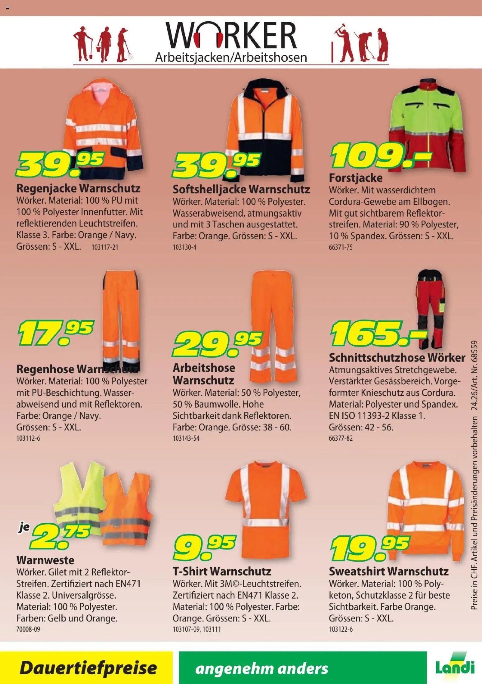 Landi aktionen Arbeitsbekleidung