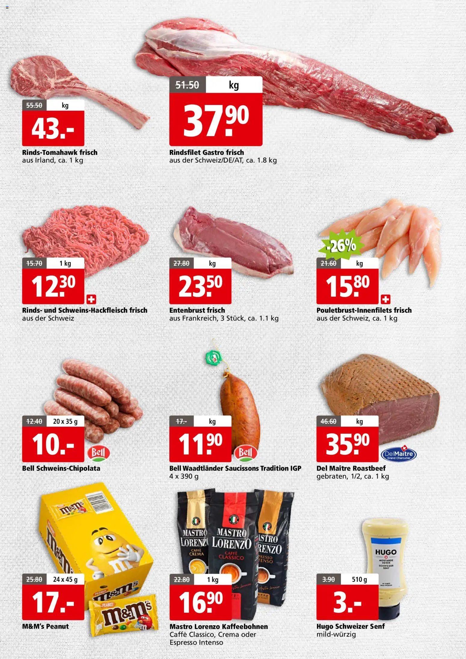 Aligro aktionen Business Chavannes, Matran, Genf, Sitten