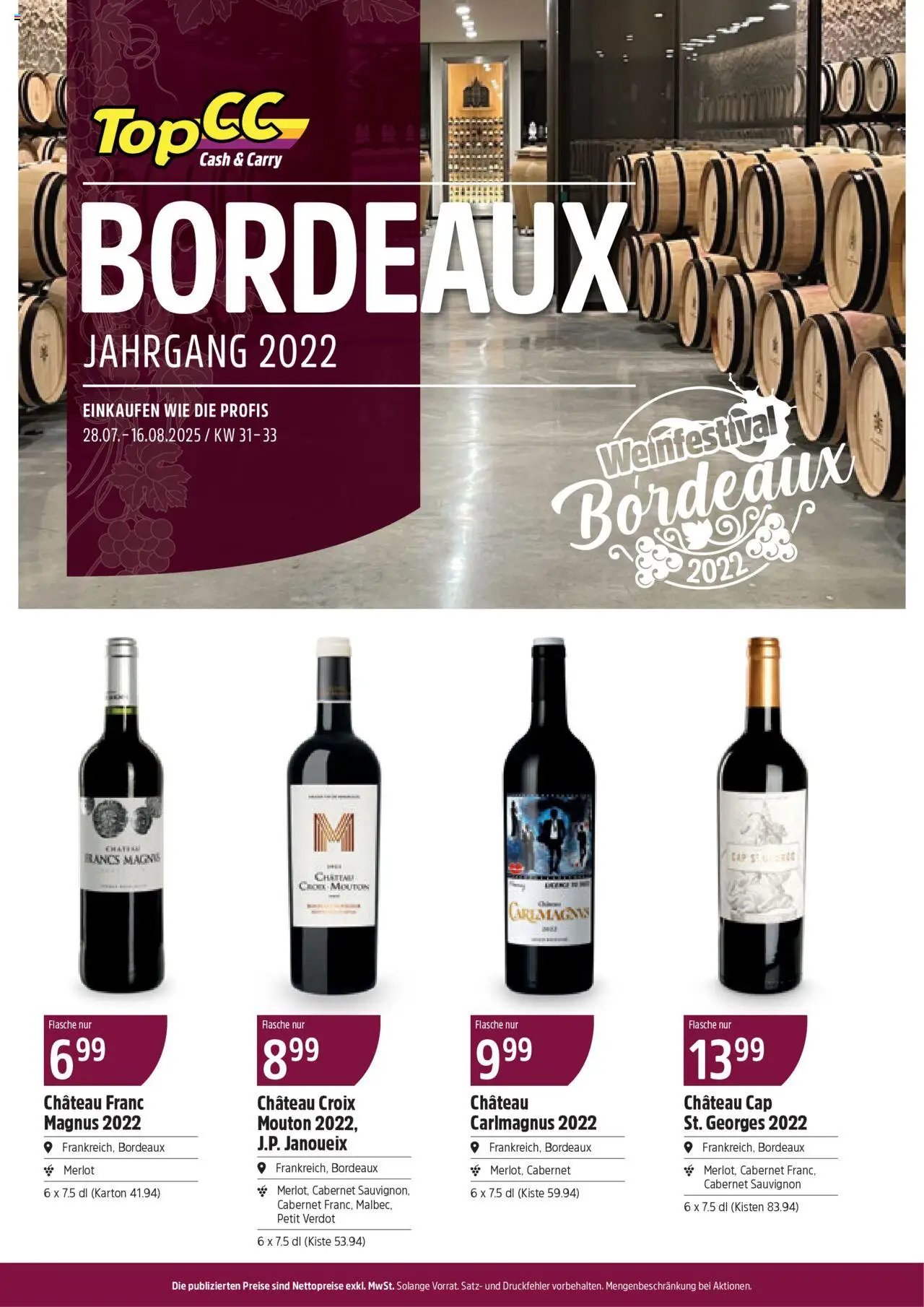 TopCC Aktionen Bordeaux (2025-07-28 - 2025-08-16) | 1