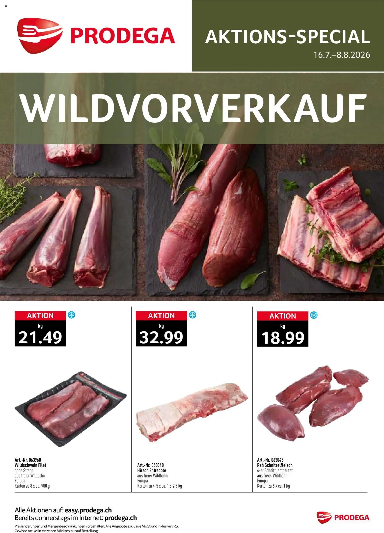 Prodega aktionen Wildvorverkauf