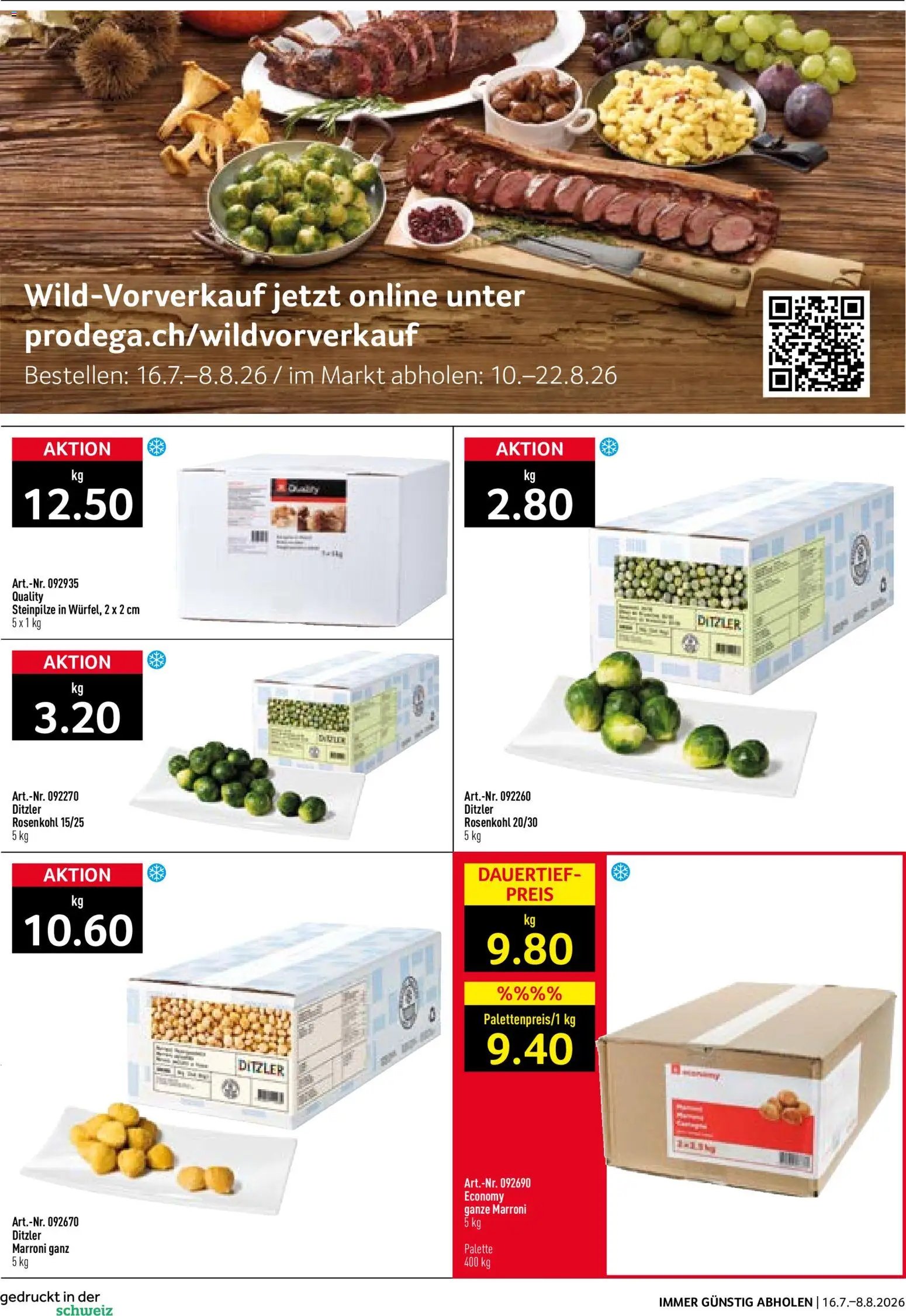 Prodega aktionen Wildvorverkauf