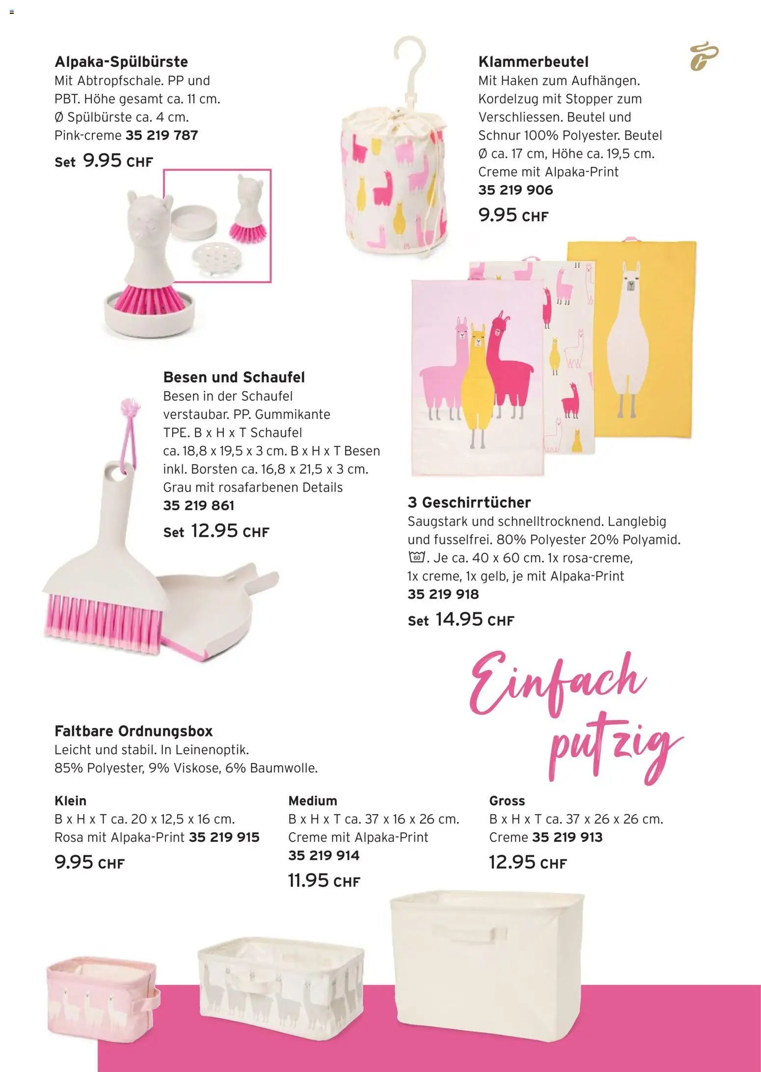 Tchibo aktionen Alpaka cleaning collection