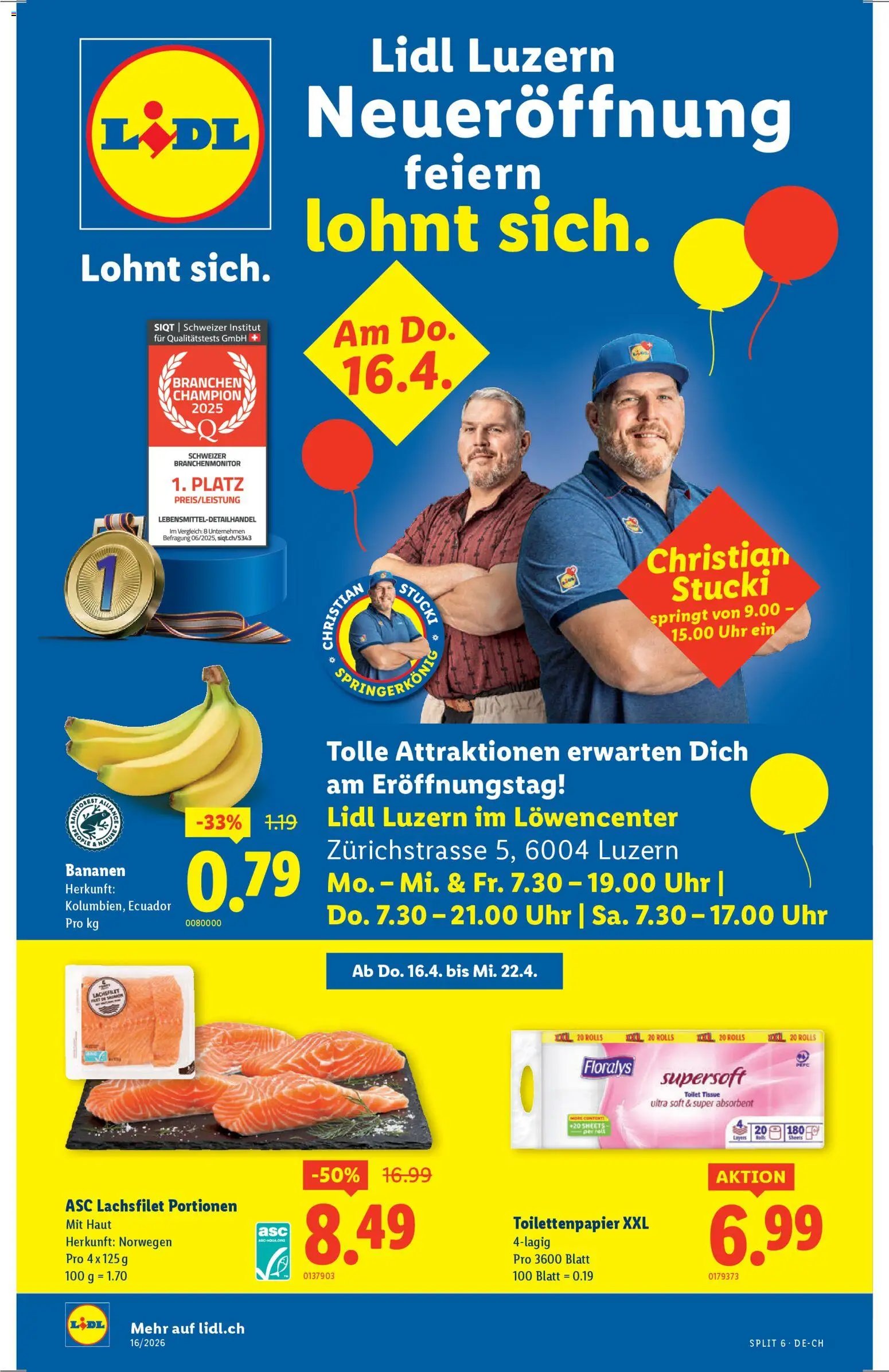 Lidl Aktionen Neueröffnung Luzern (2026-04-16 - 2026-04-22) | 1