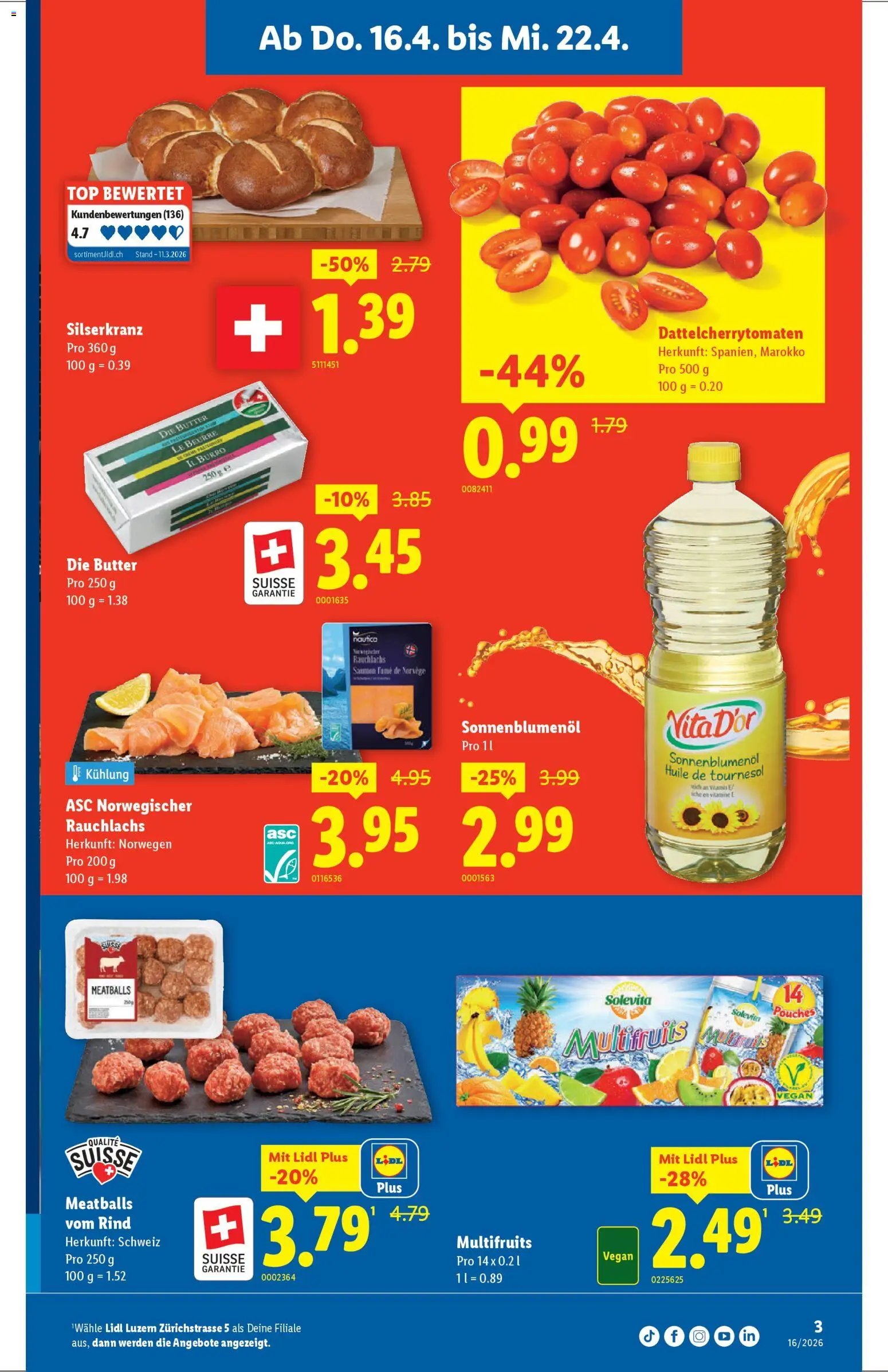 Lidl Aktionen Neueröffnung Luzern (2026-04-16 - 2026-04-22) | 3