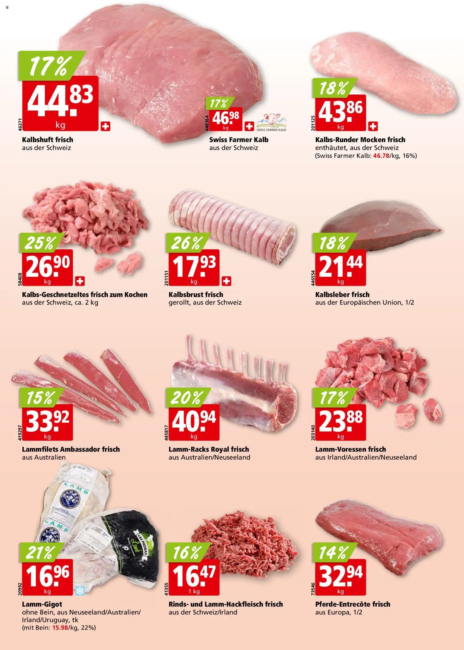 Aligro aktionen Schlieren, Gossau SG, Frauenfeld, Rapperswil-Jona, Sargans, Bern