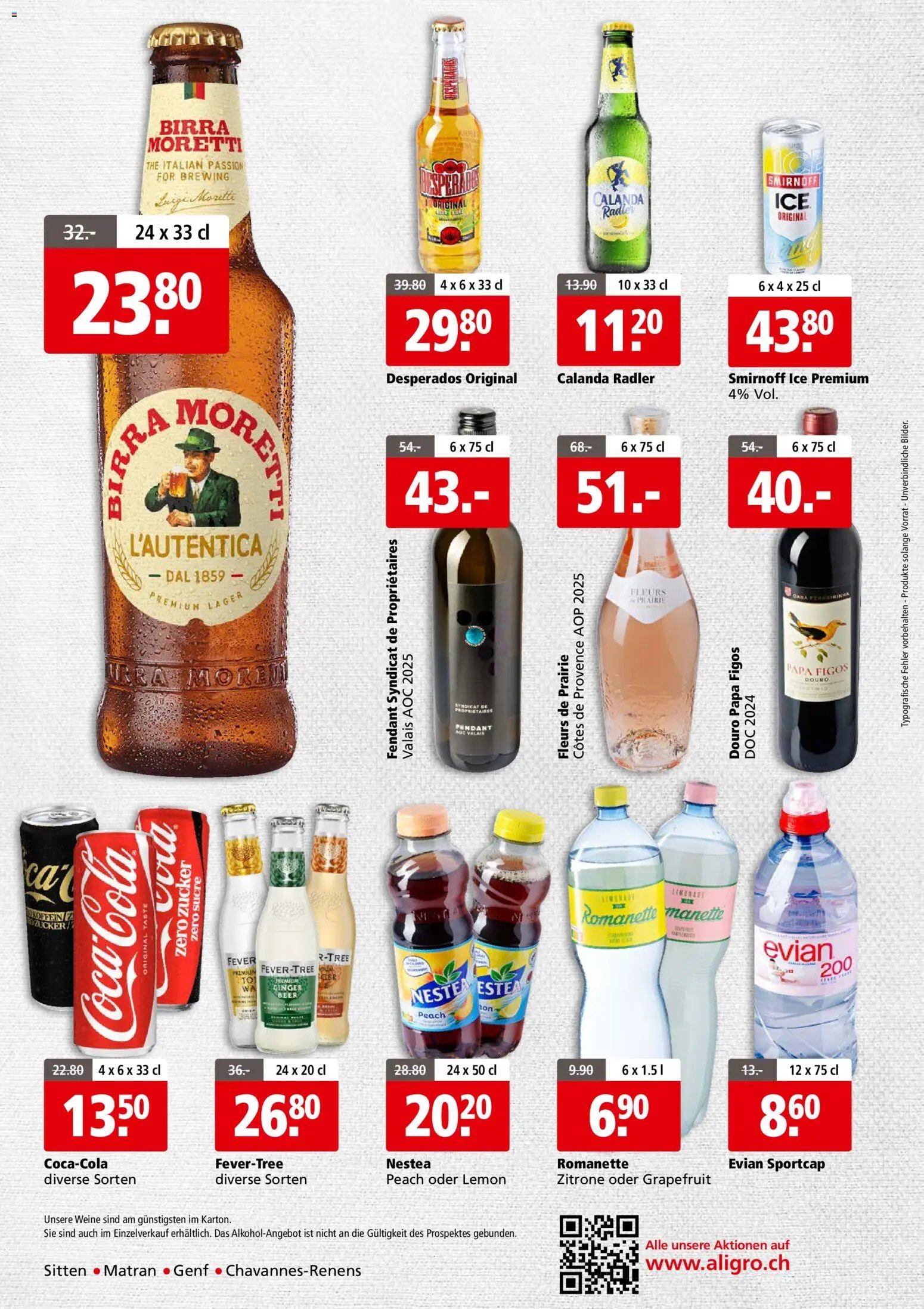 Aligro aktionen Business Chavannes, Matran, Genf, Sitten
