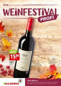 Aligro aktionen Wein Schlieren, Gossau SG, Frauenfeld, Rapperswil-Jona, Sargans, Bern
