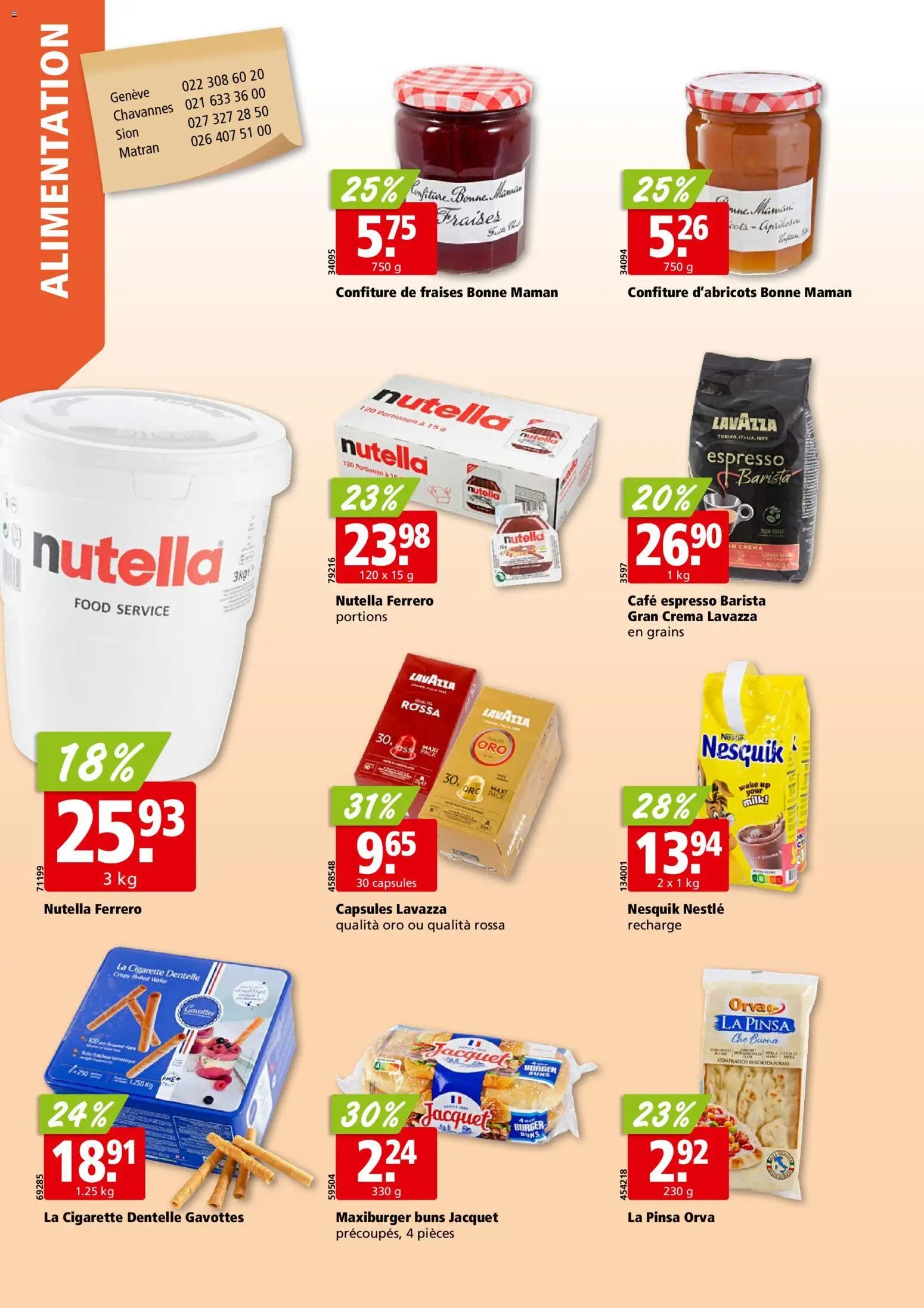 Aligro aktionen Chavannes, Matran, Genève, Sion (2026-03-09 - 2026-03-14)