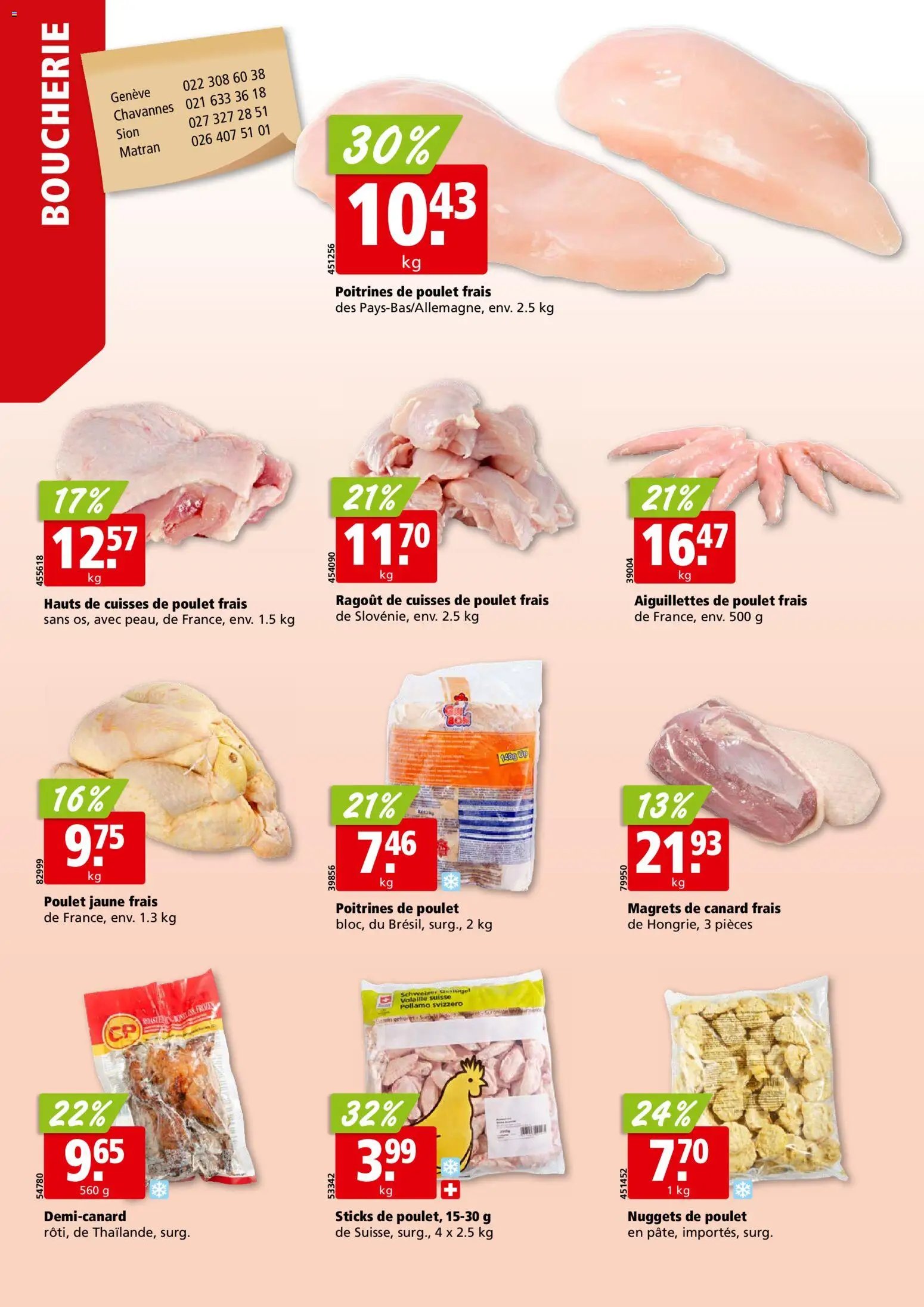 Aligro aktionen Chavannes, Matran, Genève, Sion (2026-03-09 - 2026-03-14)