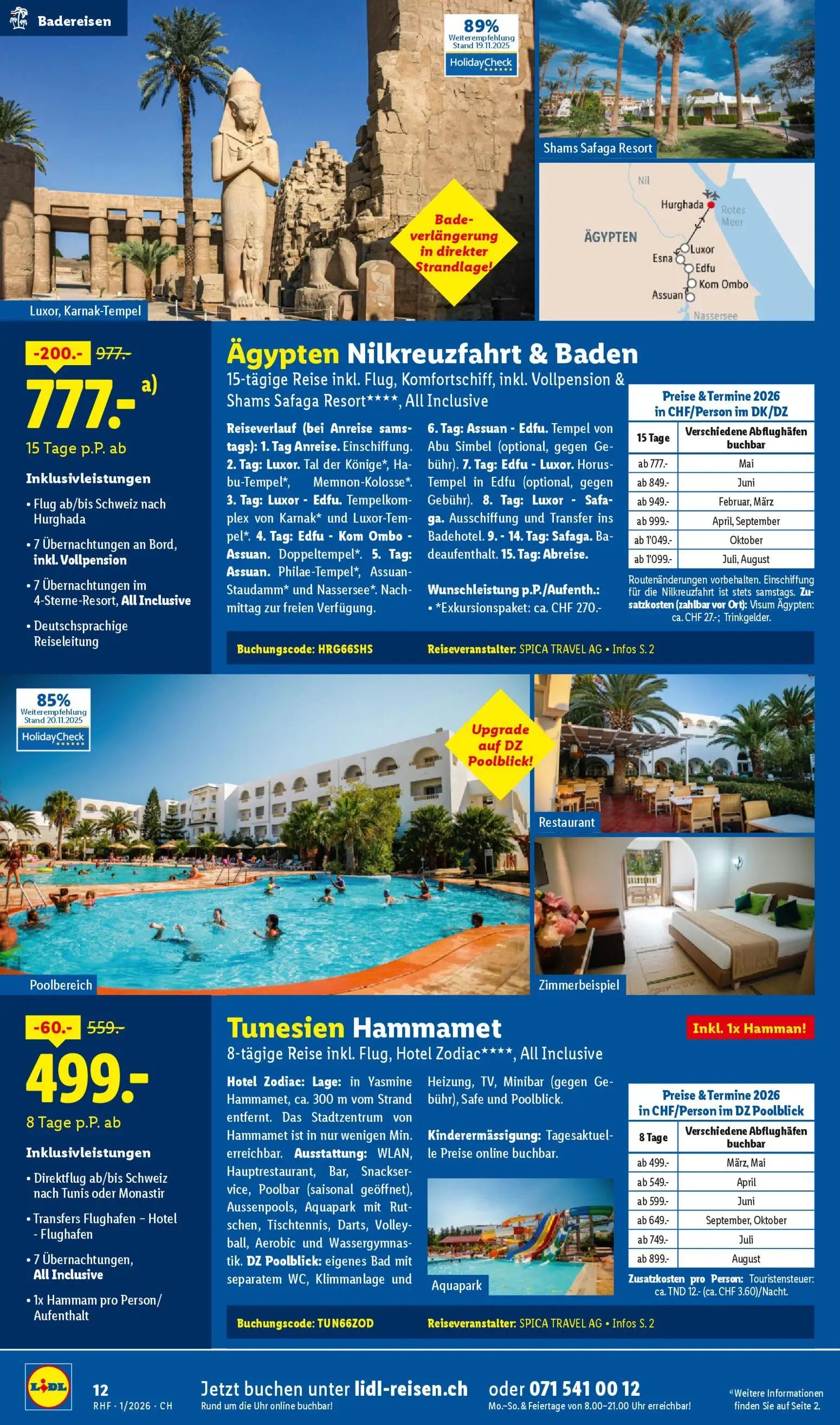 Lidl Aktionen Reisen Januar (2025-12-29 - 2026-01-31) | 12