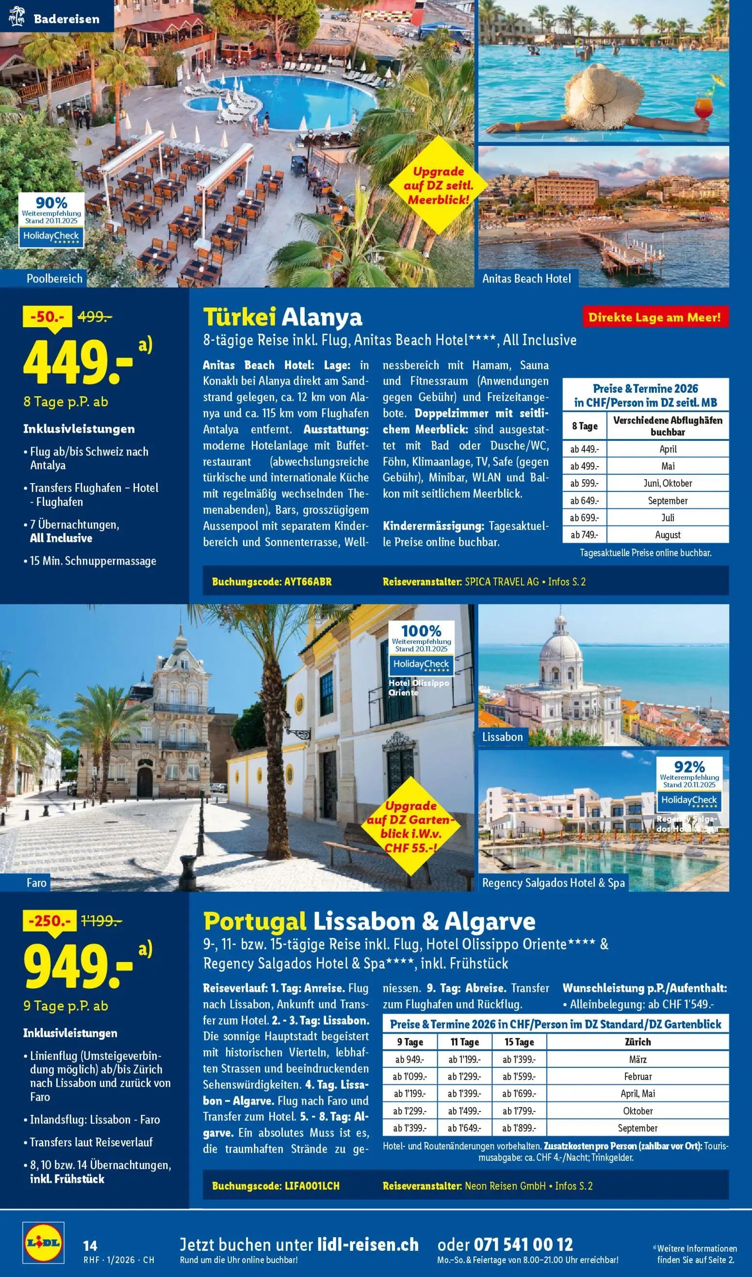 Lidl Aktionen Reisen Januar (2025-12-29 - 2026-01-31) | 14
