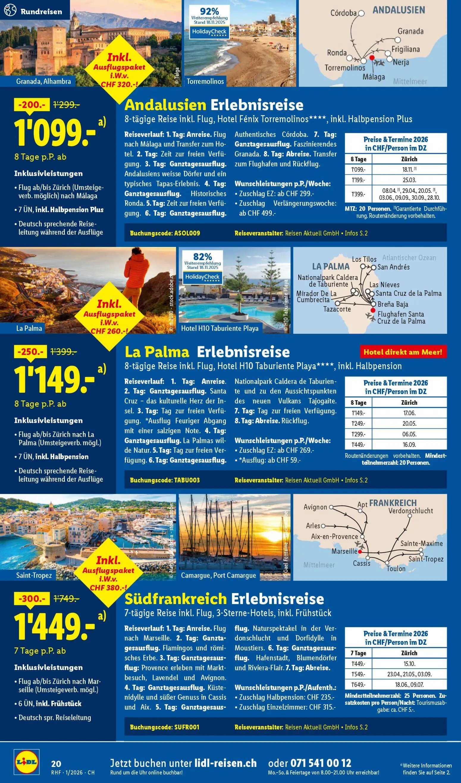 Lidl Aktionen Reisen Januar (2025-12-29 - 2026-01-31) | 20