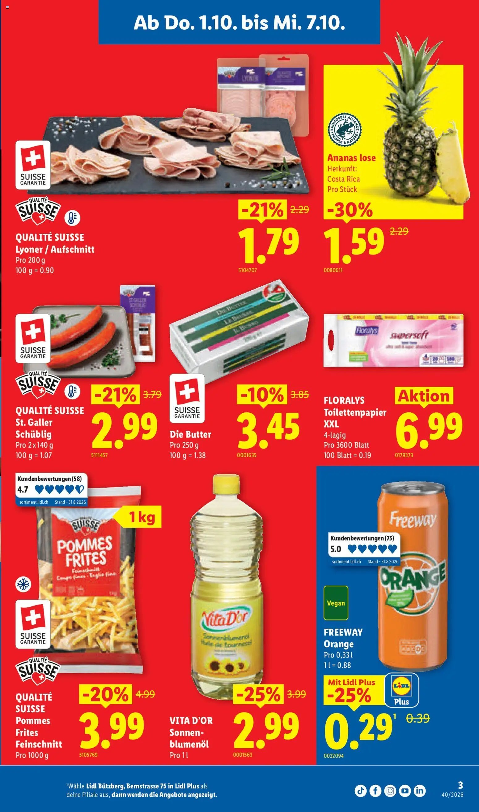 Lidl aktionen Bützberg Neueröffnung