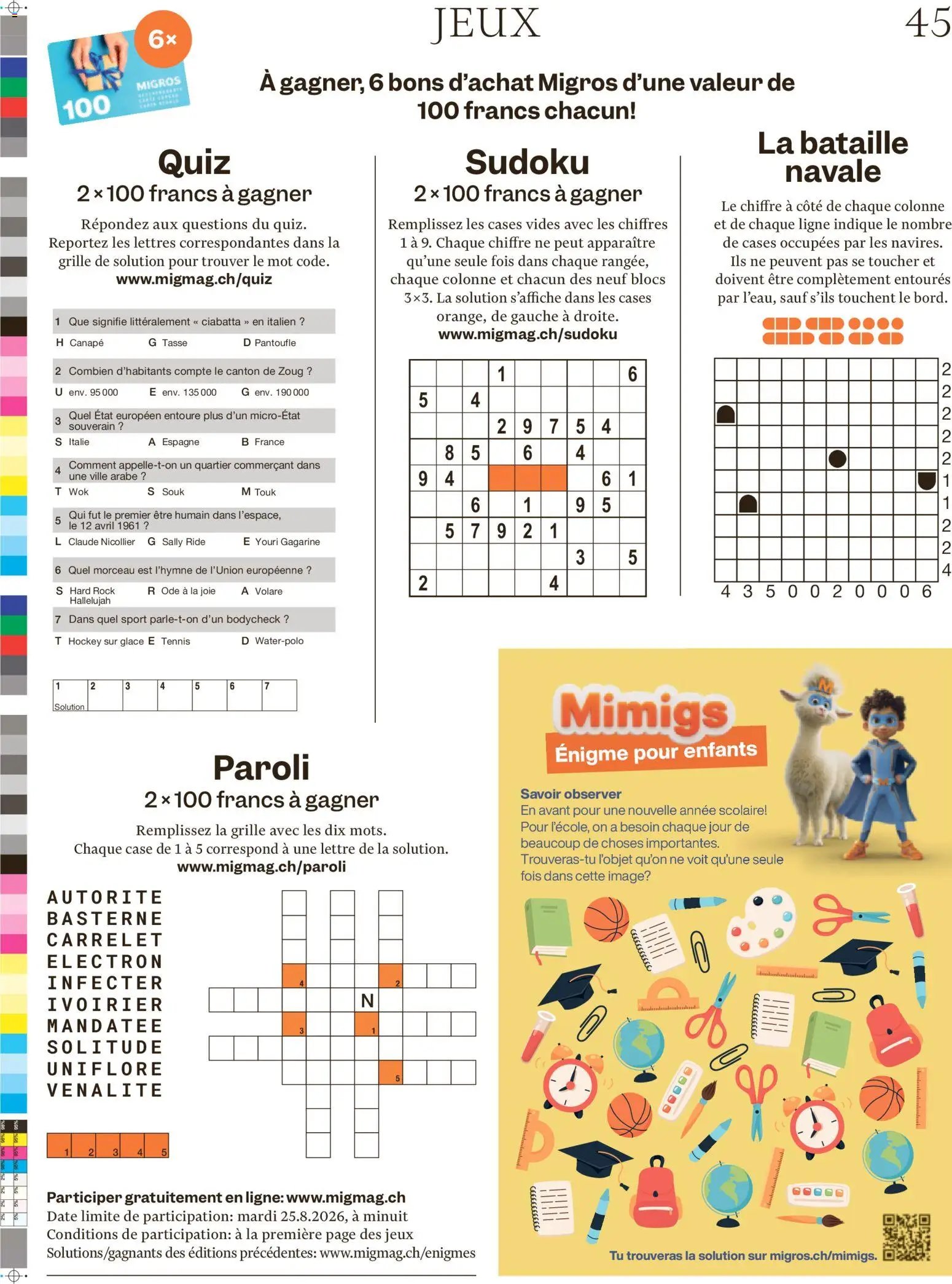 Migros aktionen Magazine FR
