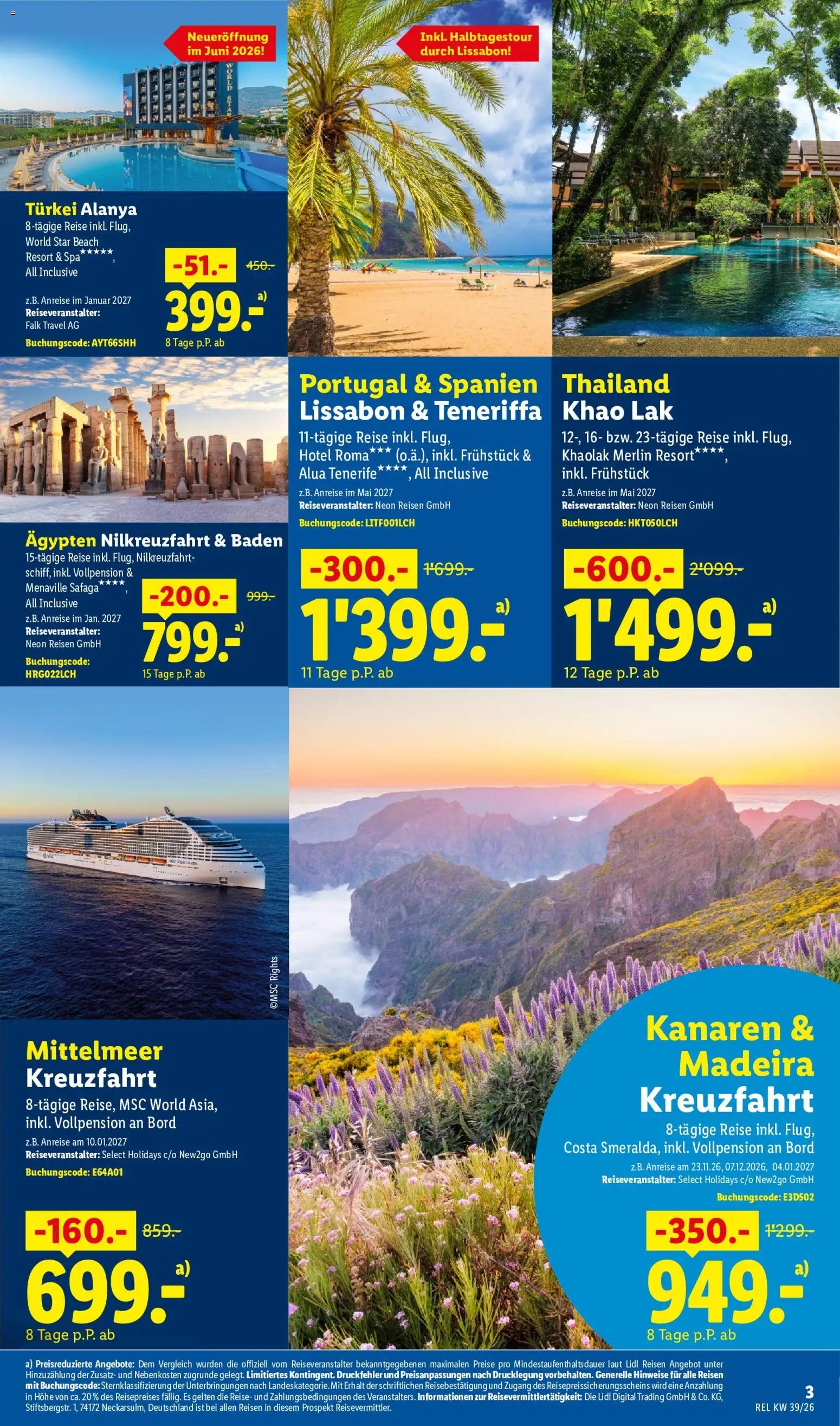 Lidl aktionen Ferien mit Lidl Reisen