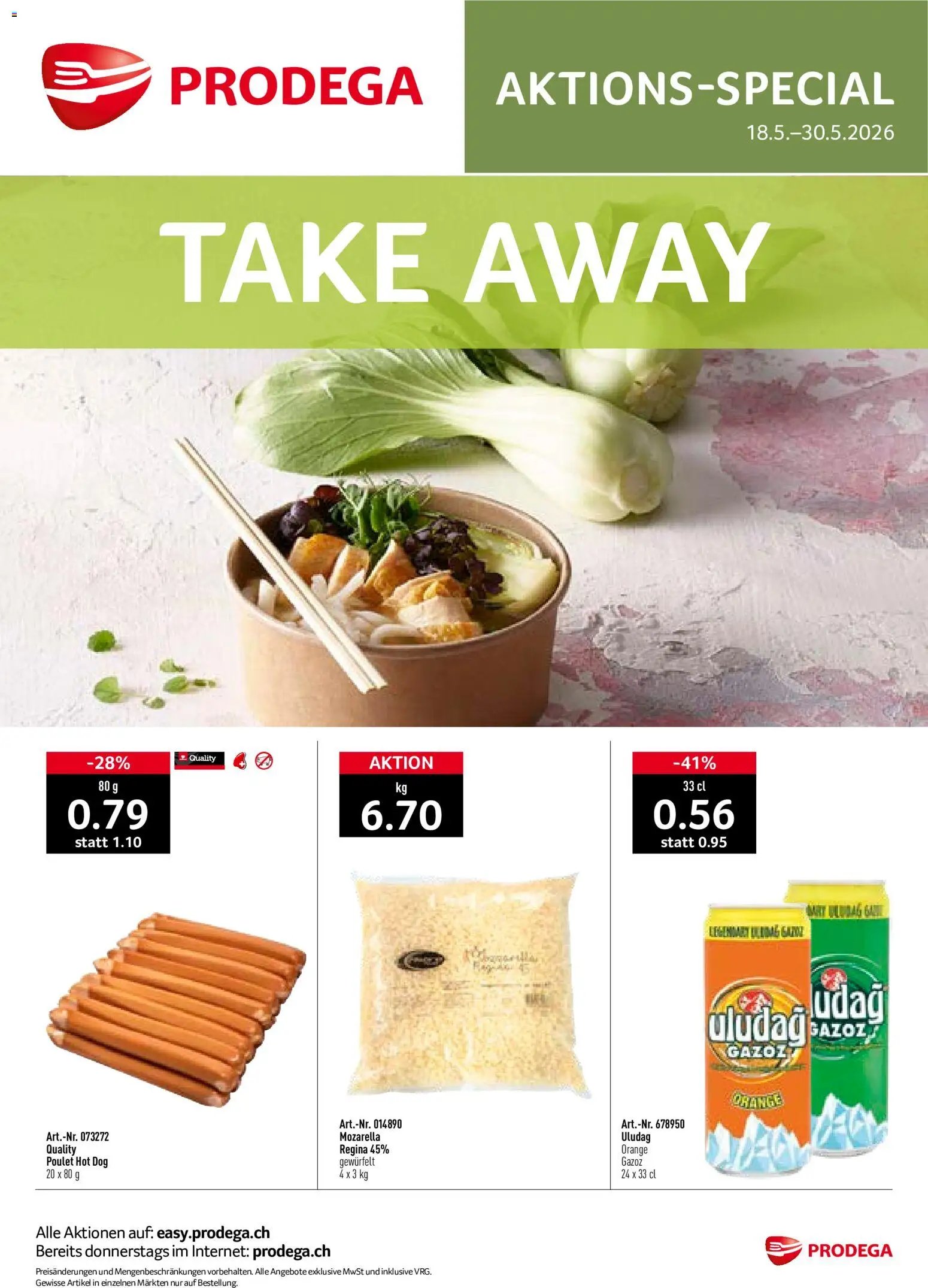 Prodega aktionen Take Away (2026-05-18 - 2026-05-30)