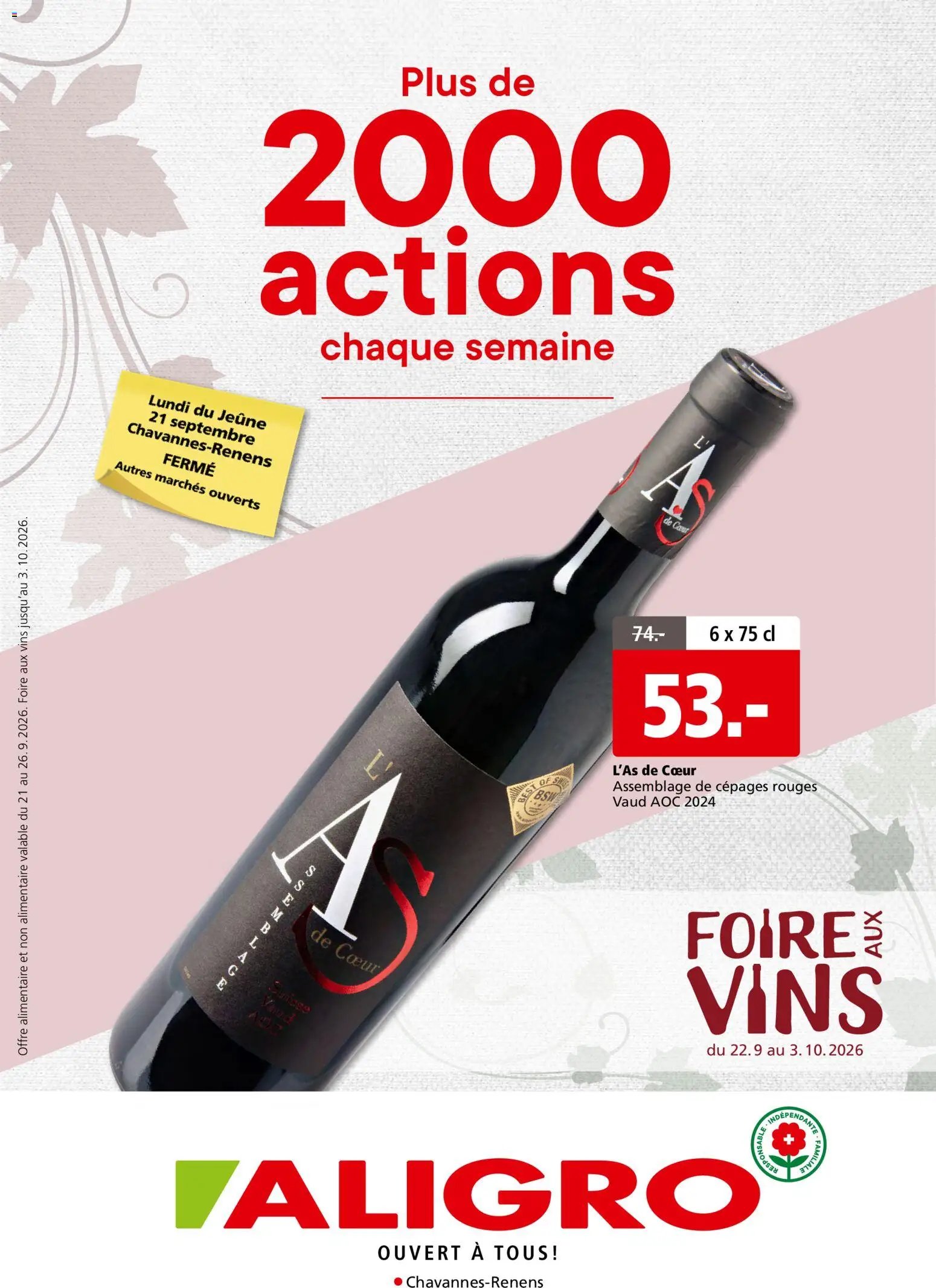 Aligro aktionen Foire aux vins Chavannes