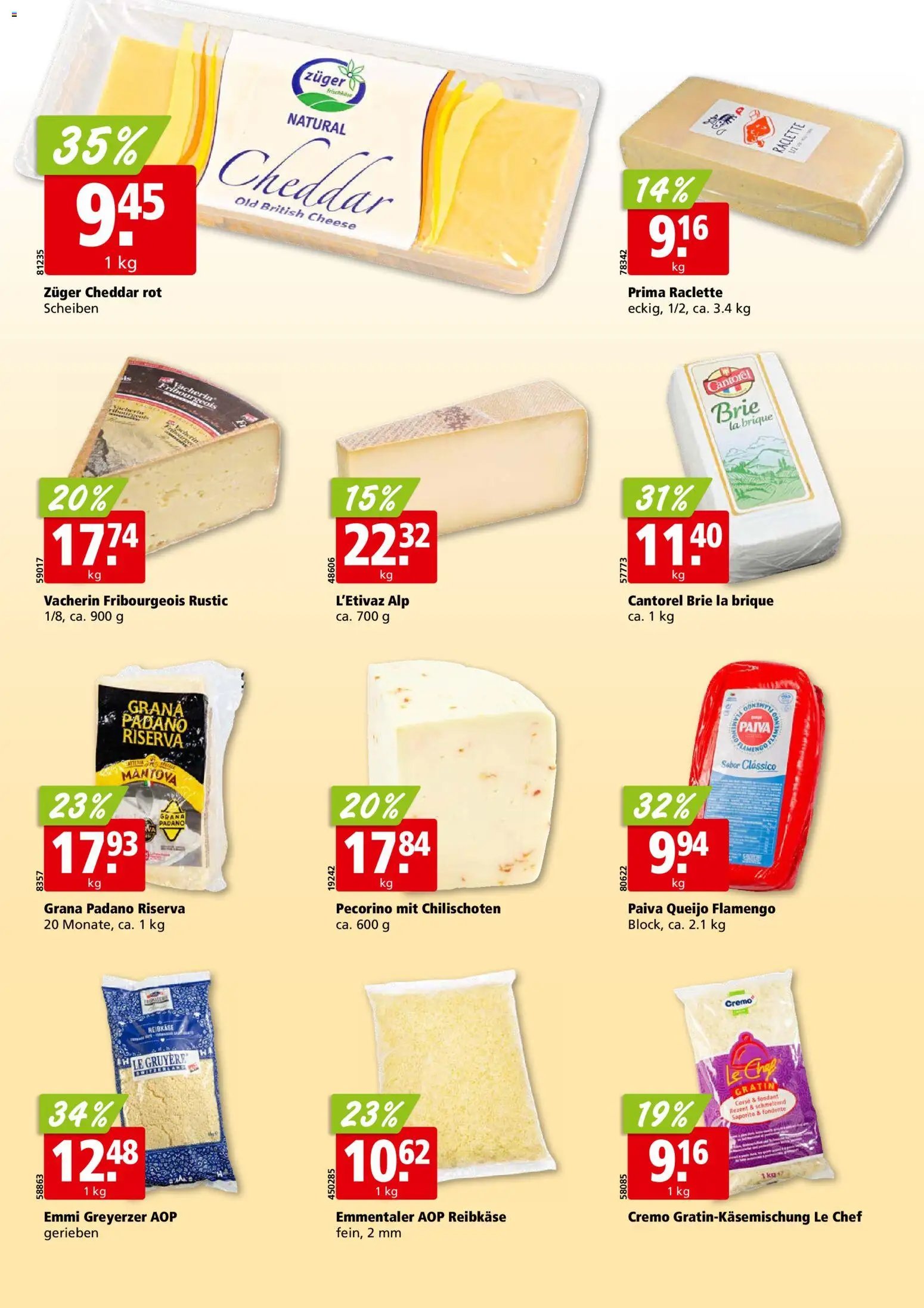 Aligro aktionen Chavannes, Matran, Genf, Sitten