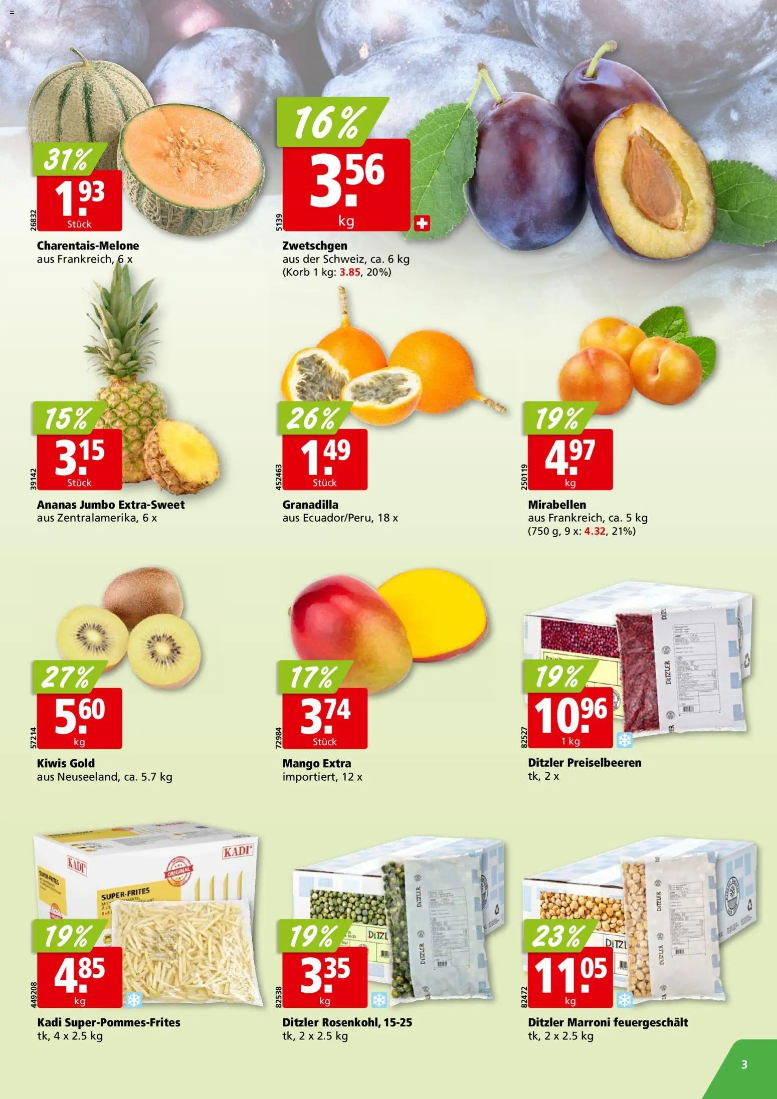 Aligro aktionen Chavannes, Matran, Genf, Sitten