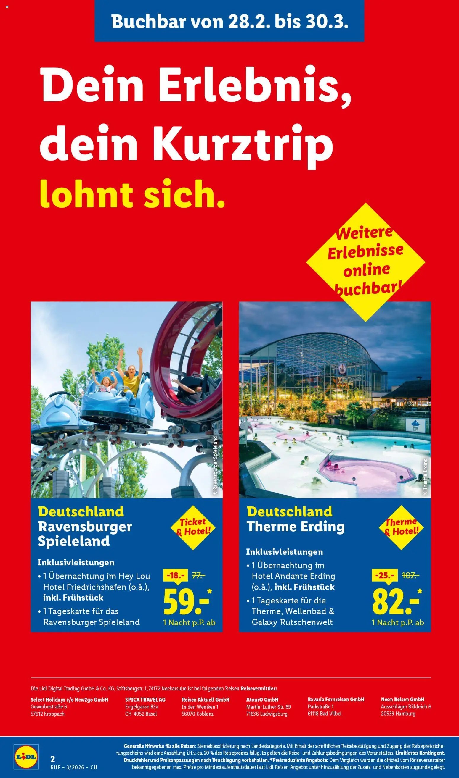 Lidl Aktionen Reisen März (2026-02-28 - 2026-03-31)