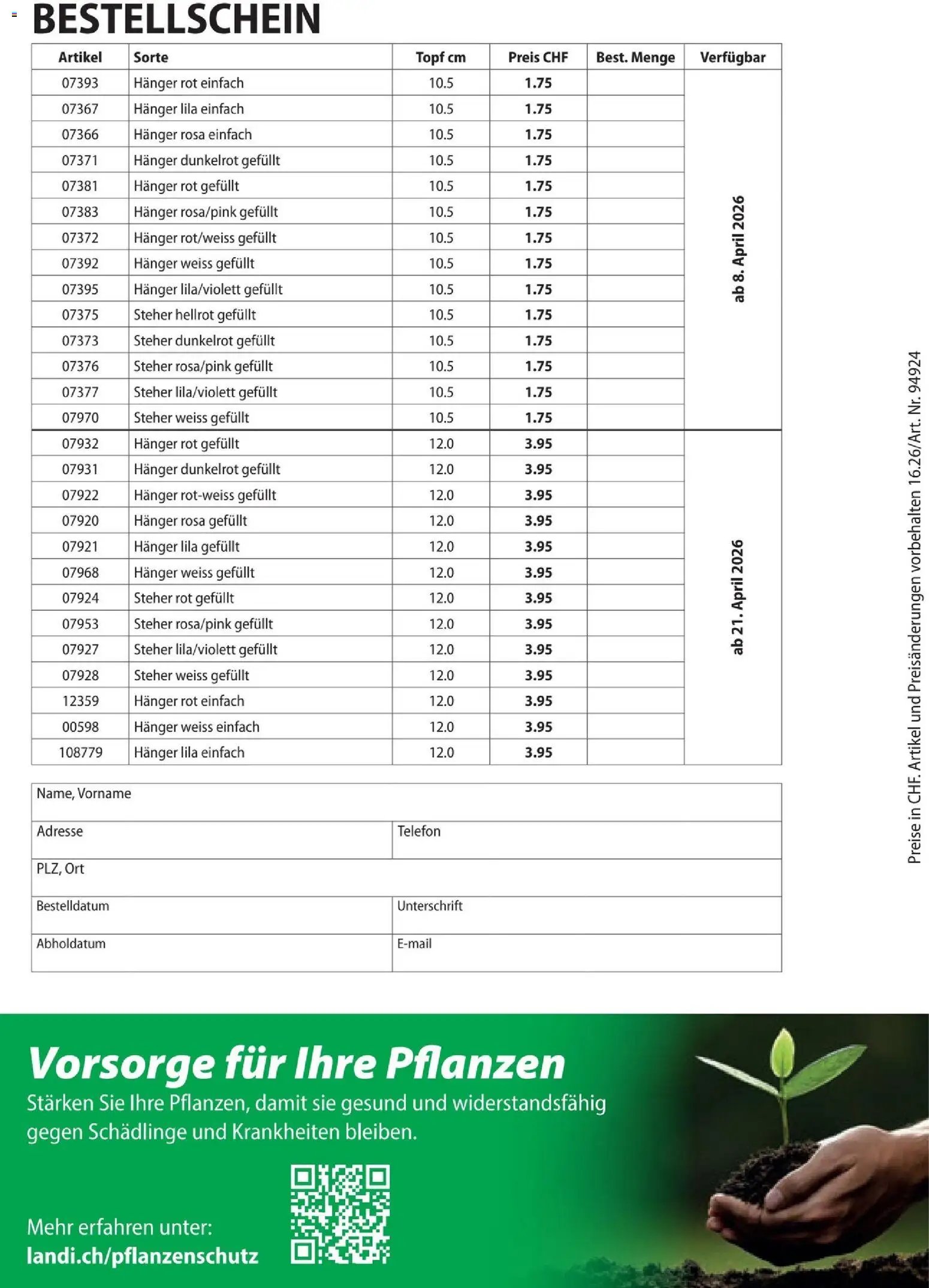 Landi aktionen Geranien (2026-04-10 - 2026-06-30) | 8