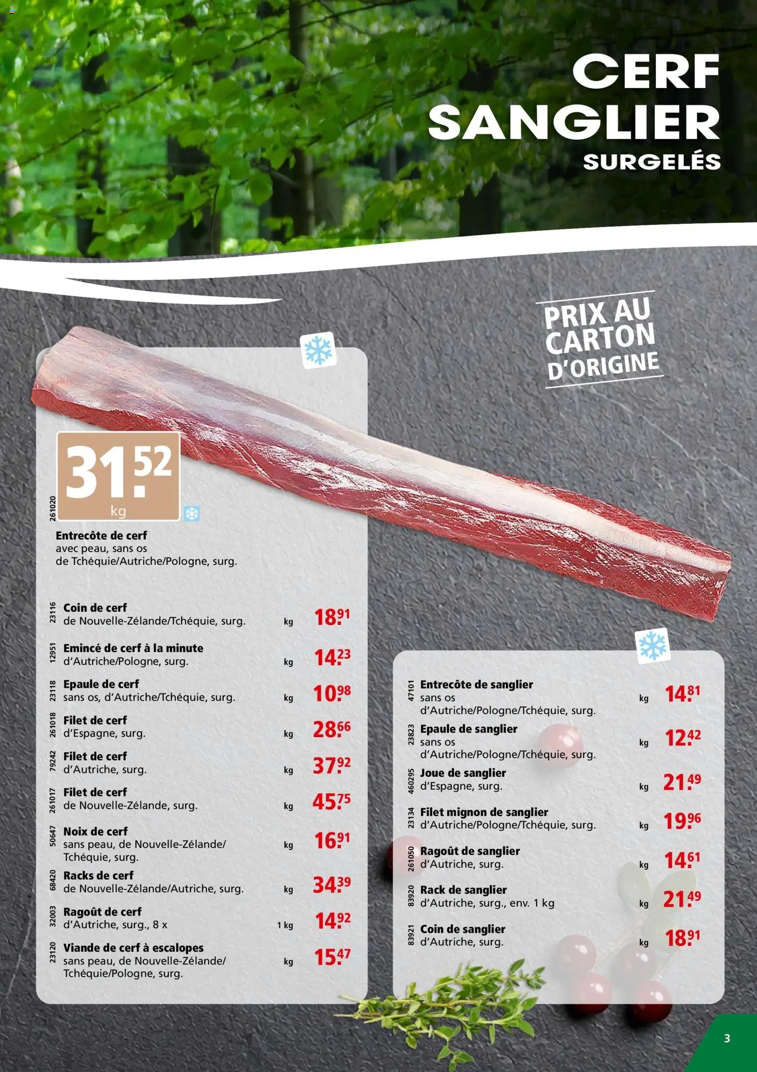 Aligro aktionen Spécial Gibier Chavannes, Matran, Genève, Sion