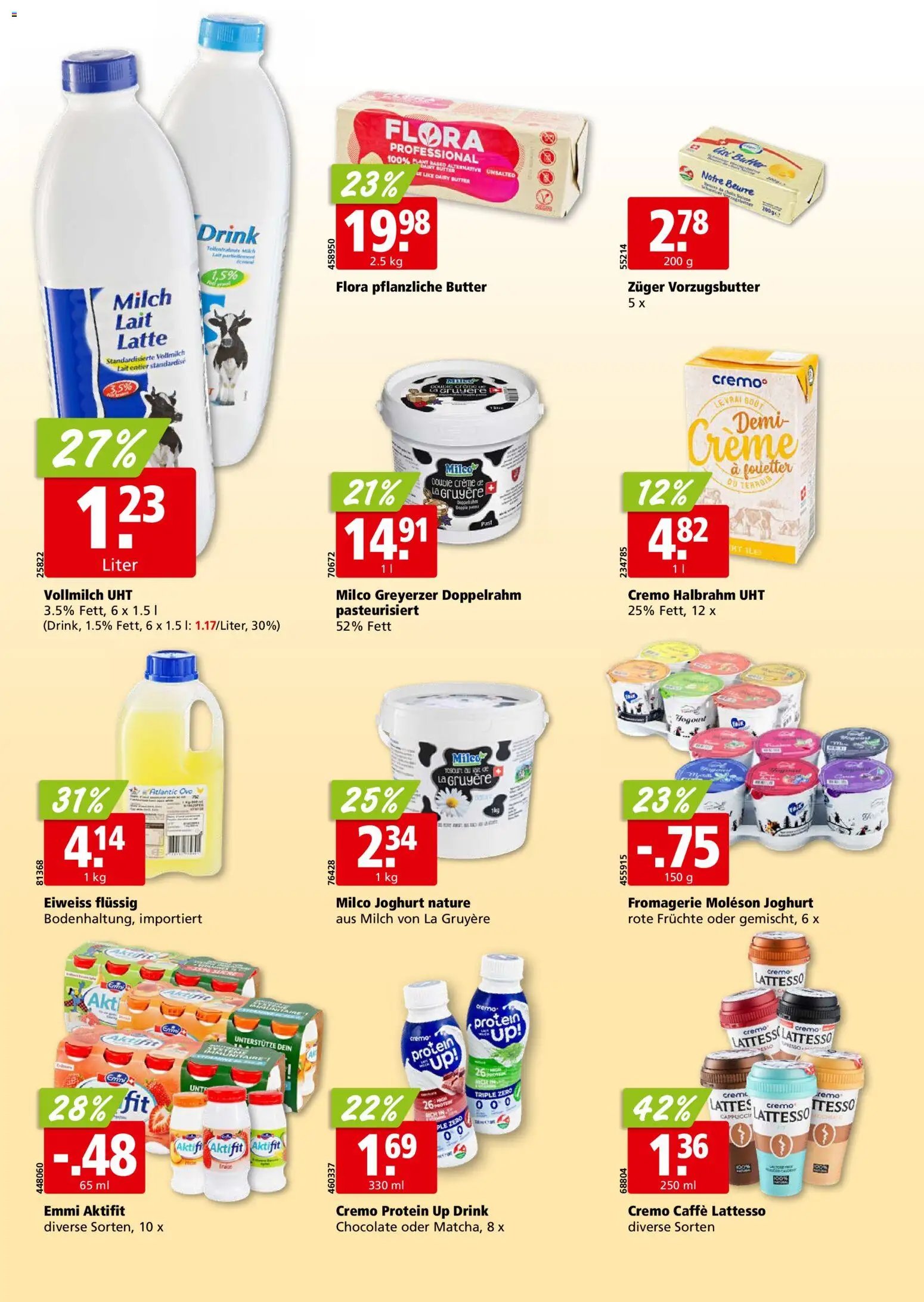 Aligro aktionen Chavannes, Matran, Genf, Sitten