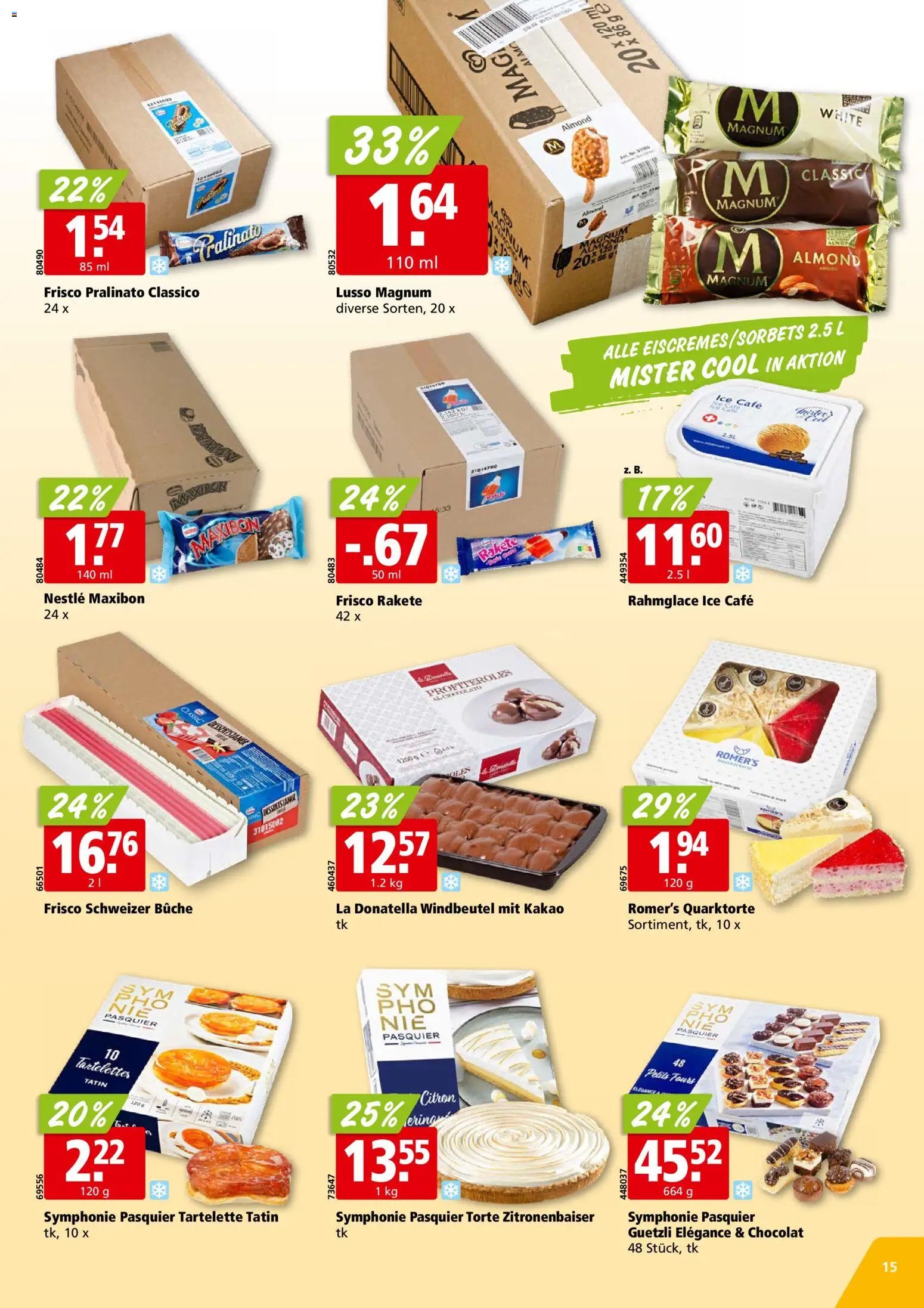 Aligro aktionen Chavannes, Matran, Genf, Sitten