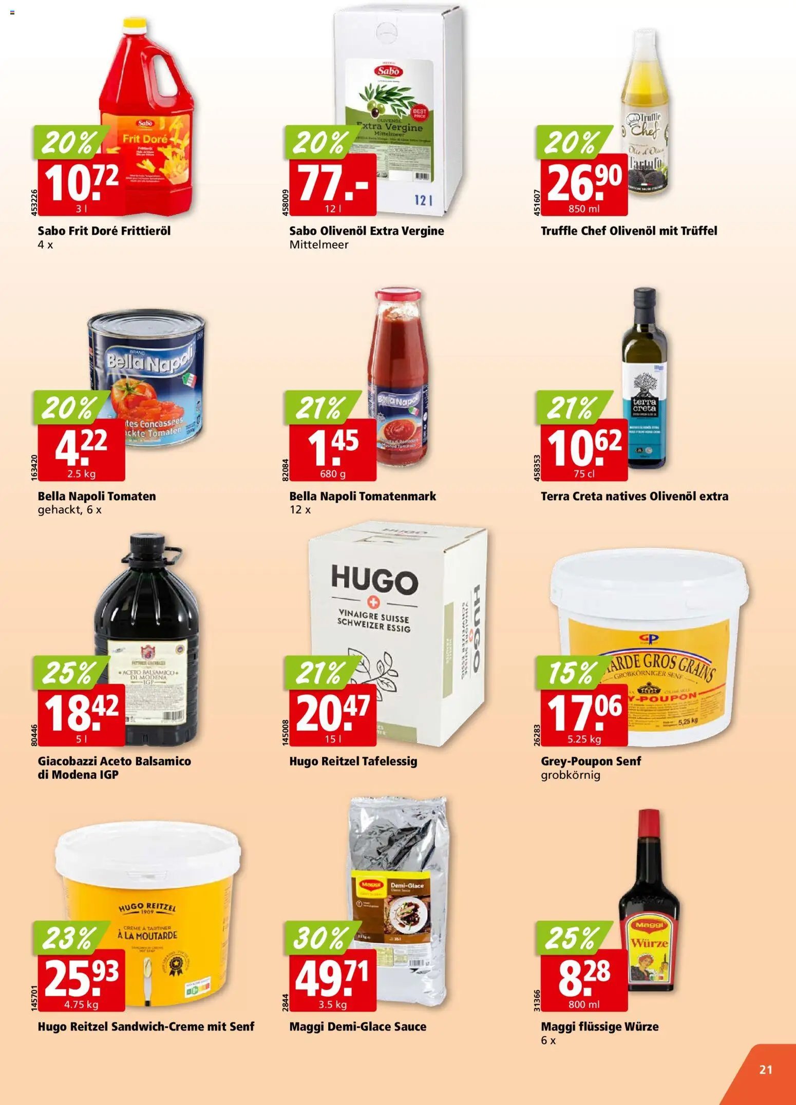 Aligro aktionen Chavannes, Matran, Genf, Sitten