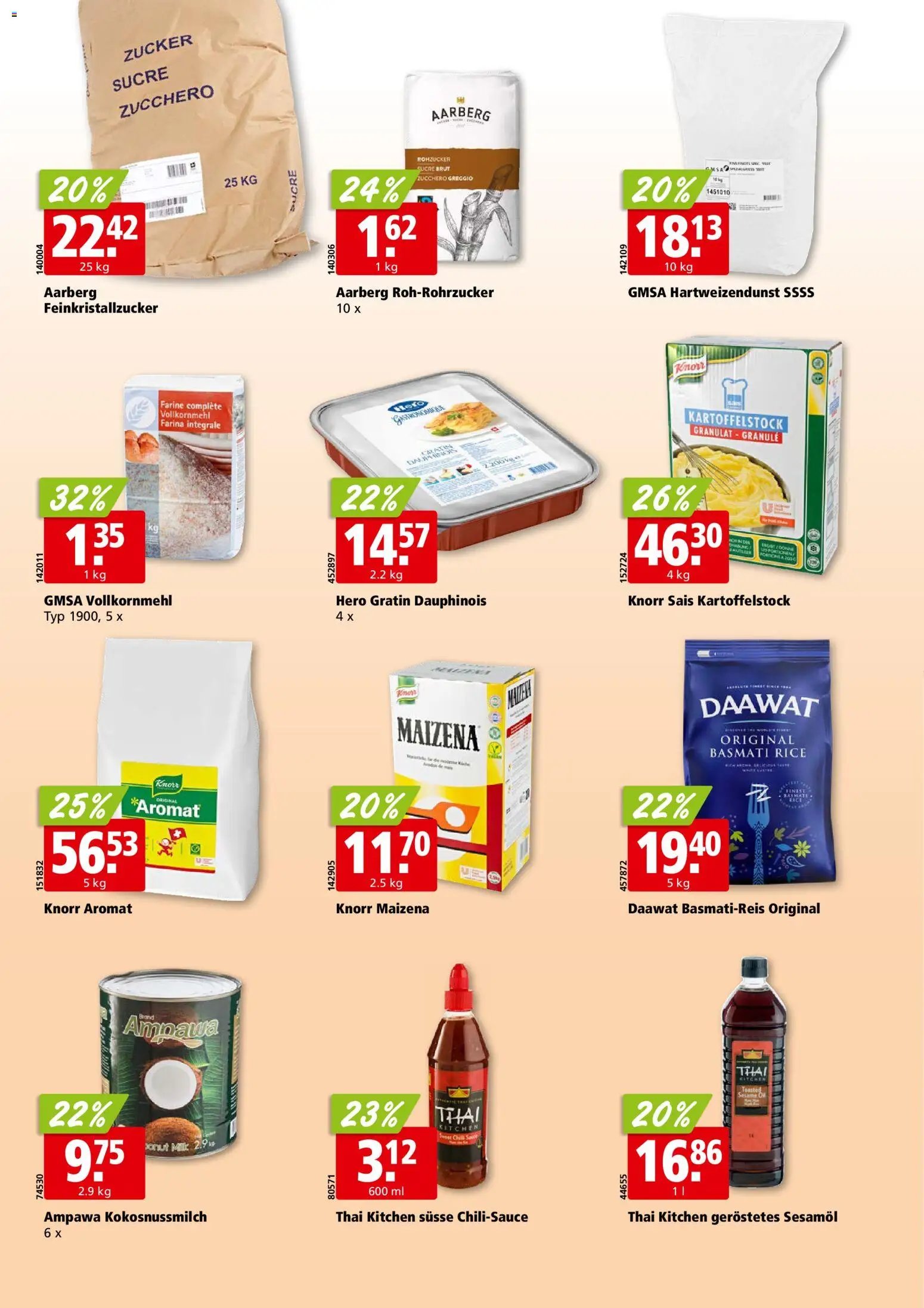Aligro aktionen Chavannes, Matran, Genf, Sitten