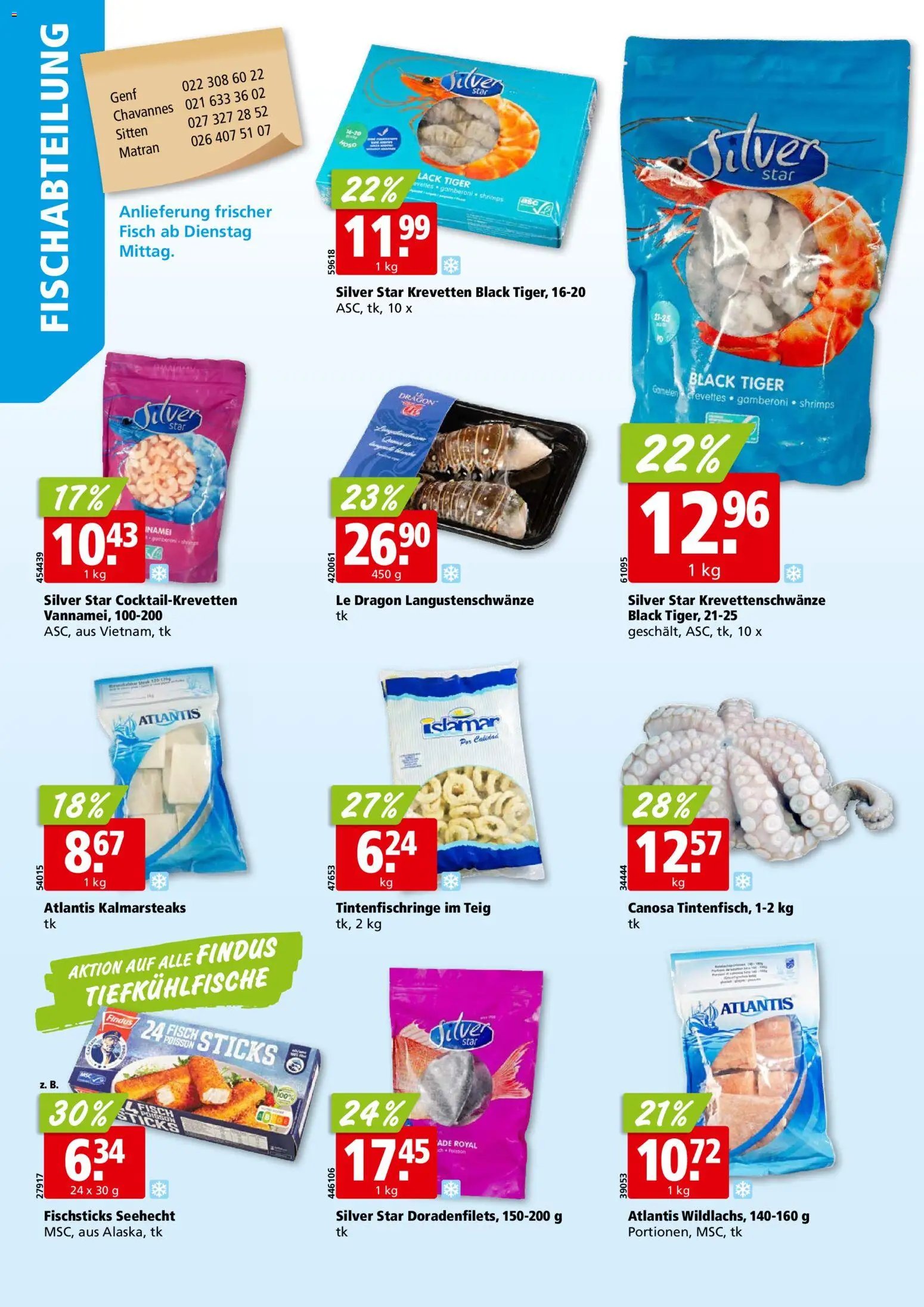 Aligro aktionen Chavannes, Matran, Genf, Sitten