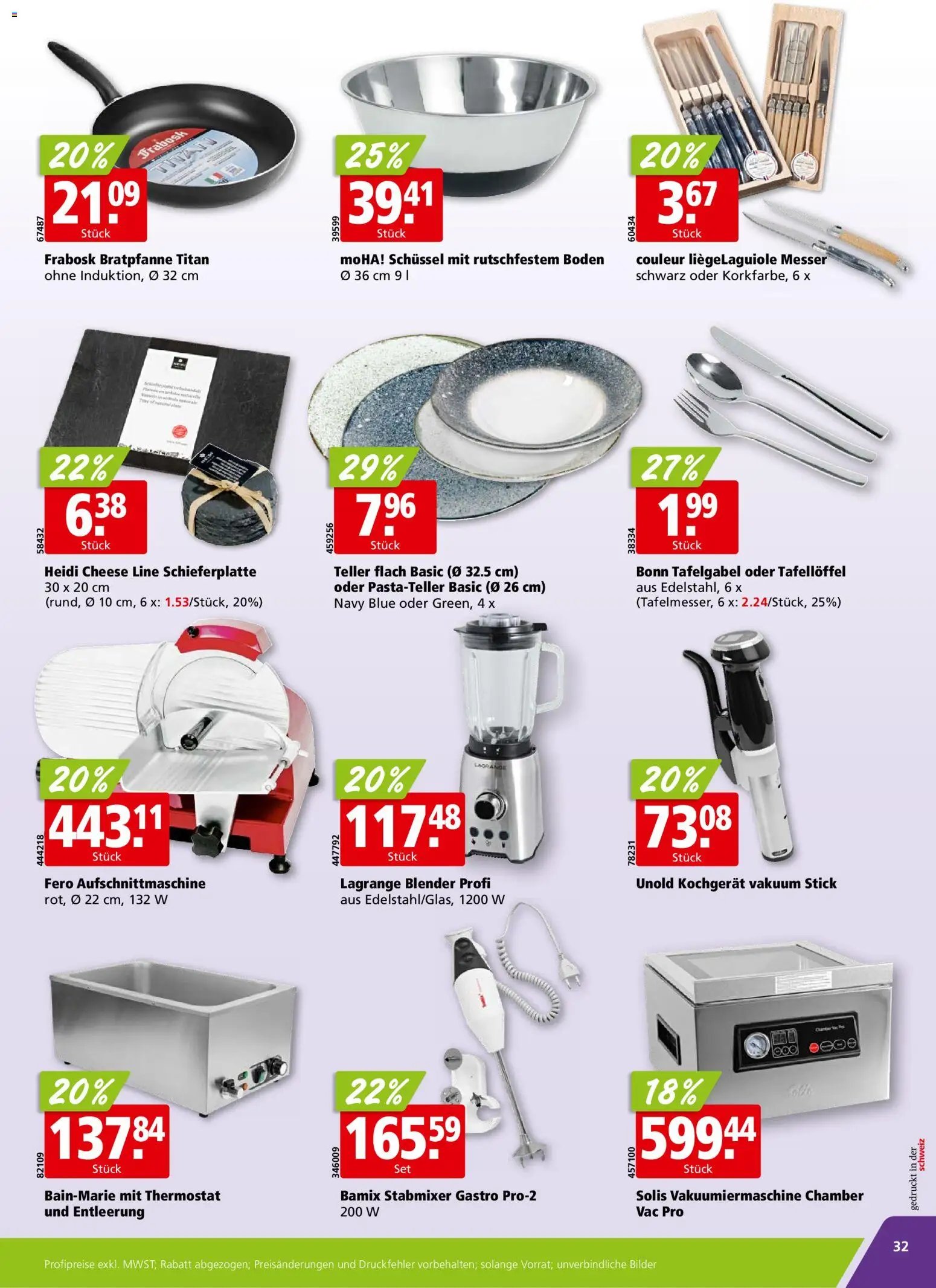 Aligro aktionen Chavannes, Matran, Genf, Sitten