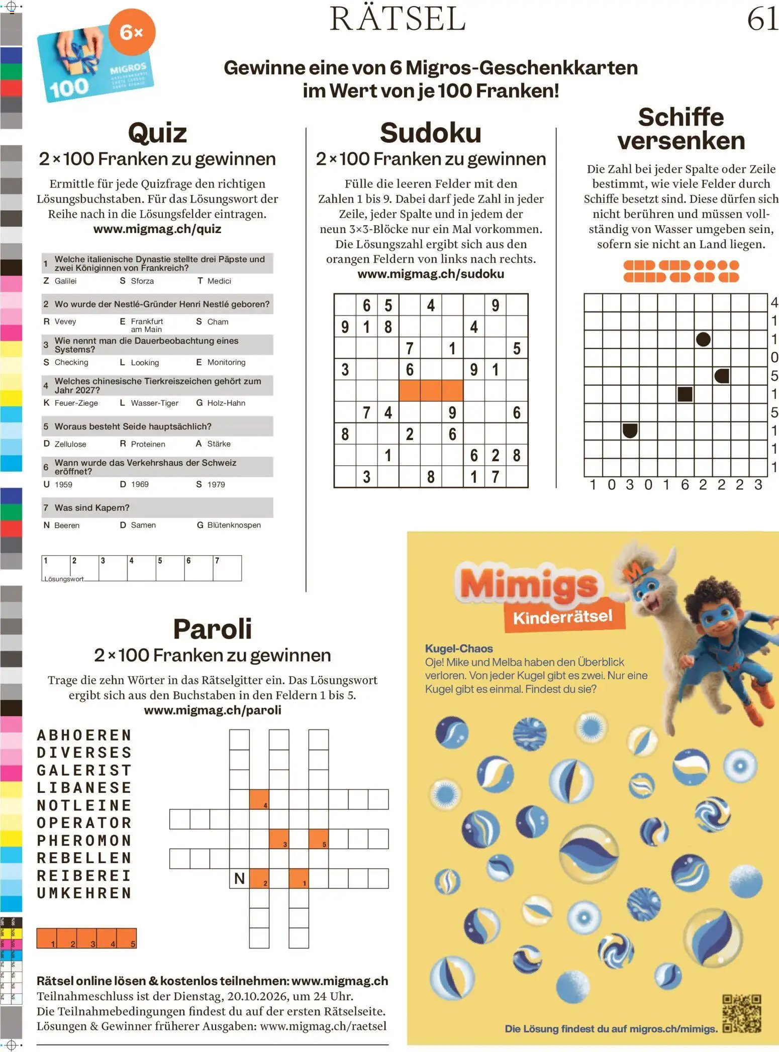 Migros aktionen Magazine