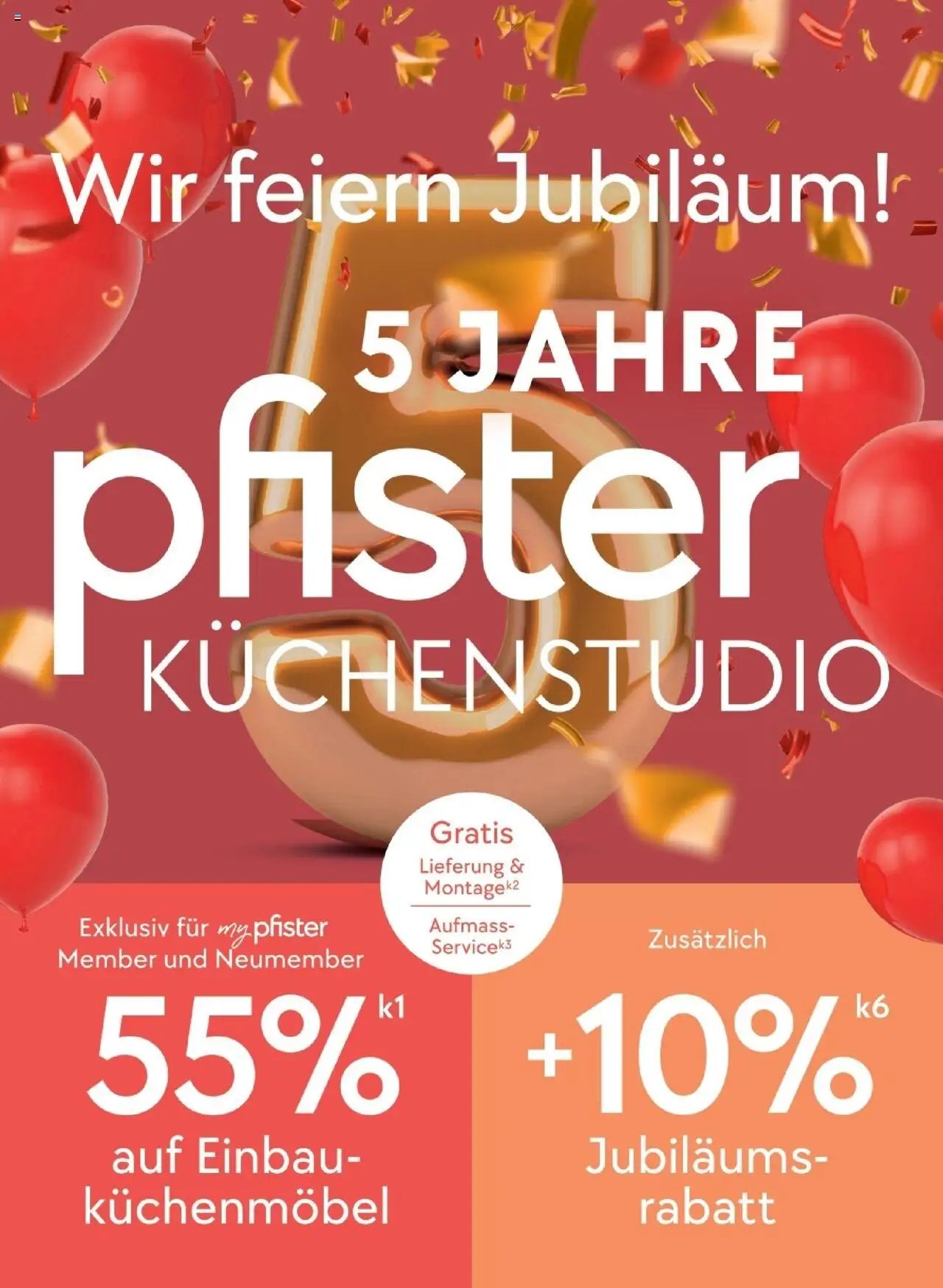 Pfister Aktionen 5 Jahre Küchenstudio (2025-09-11 - 2025-09-30) | 1