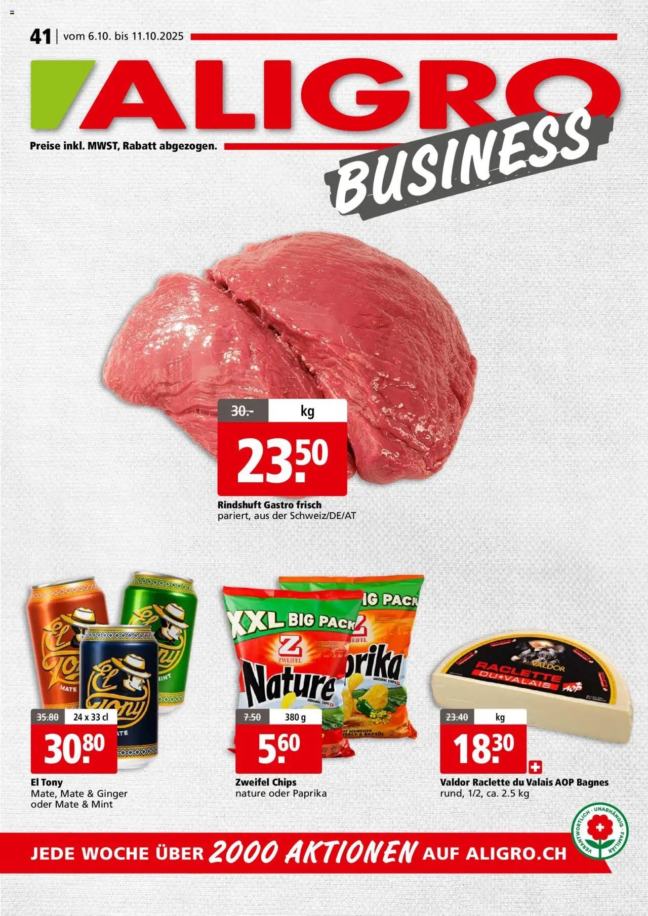 Aligro Aktionen Business Chavannes, Matran, Genf, Sitten (2025-10-06 - 2025-10-11) | 1