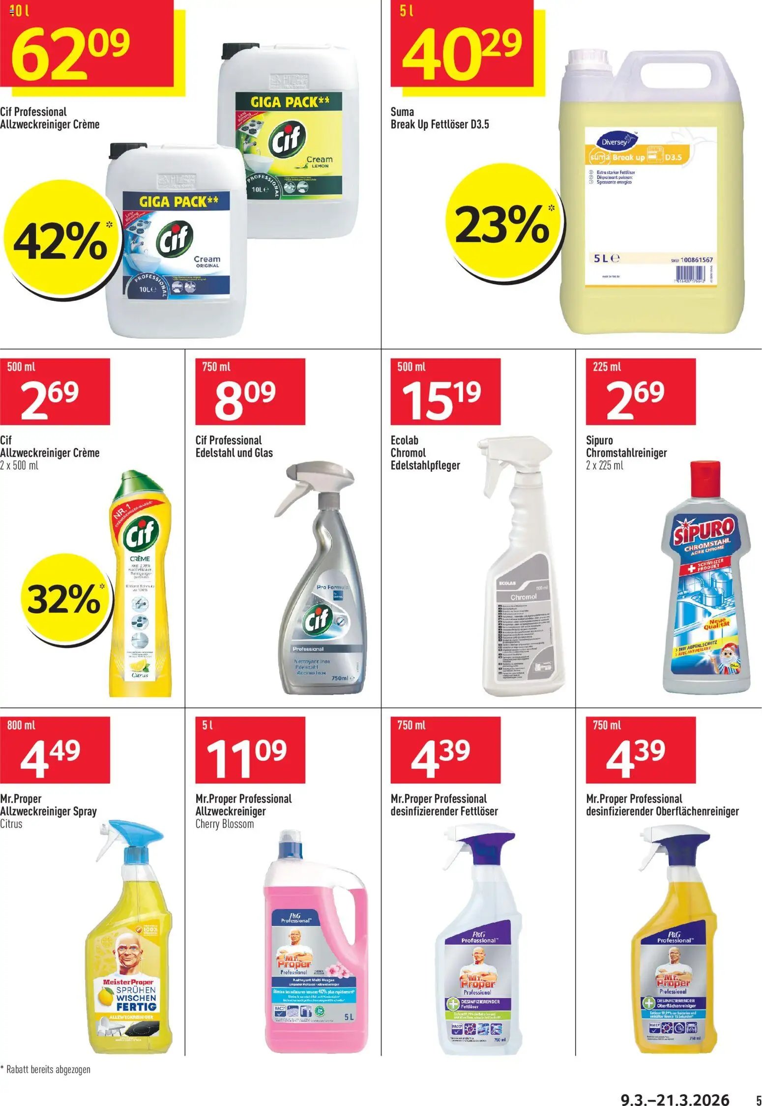 Prodega aktionen Reinigung (2026-03-09 - 2026-03-21)