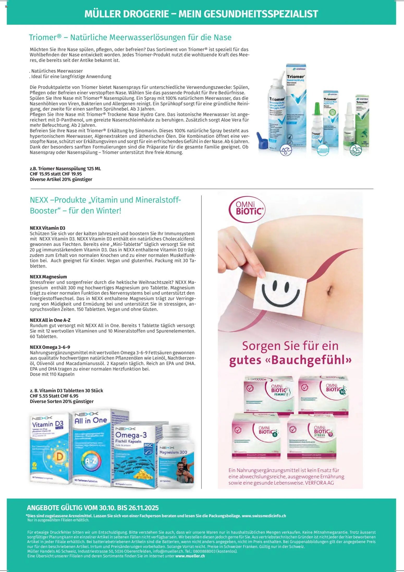 Müller Aktionen Gesundheitsspezialist (2025-10-30 - 2025-11-26)