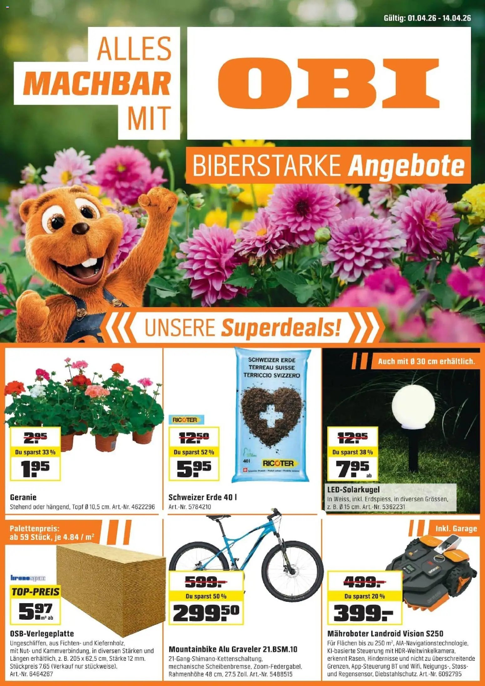 OBI aktionen Basel (2026-03-31 - 2026-04-14)