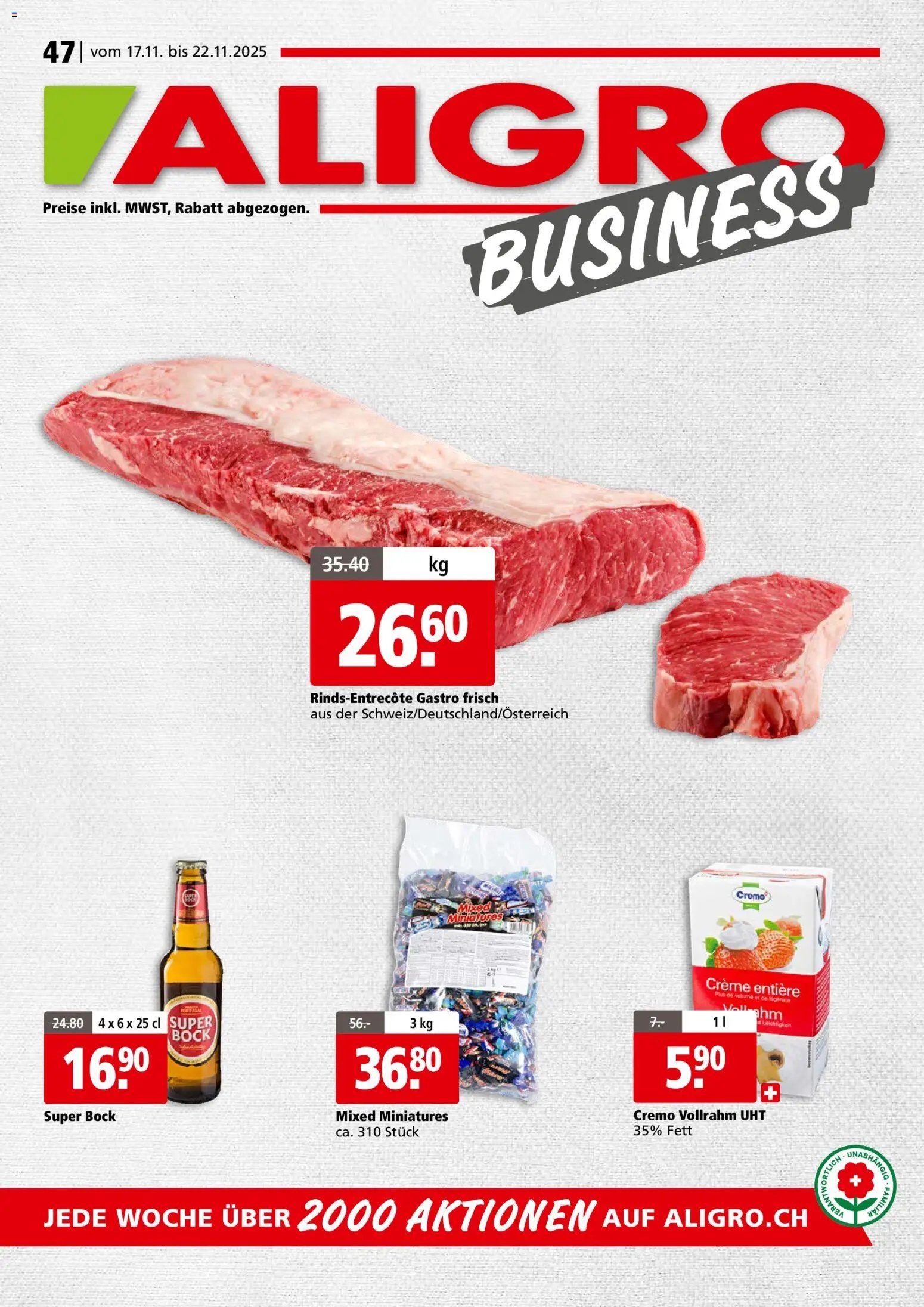 Aligro Aktionen Business - Chavannes, Matran, Genf, Sitten (2025-11-17 - 2025-11-22) | 1