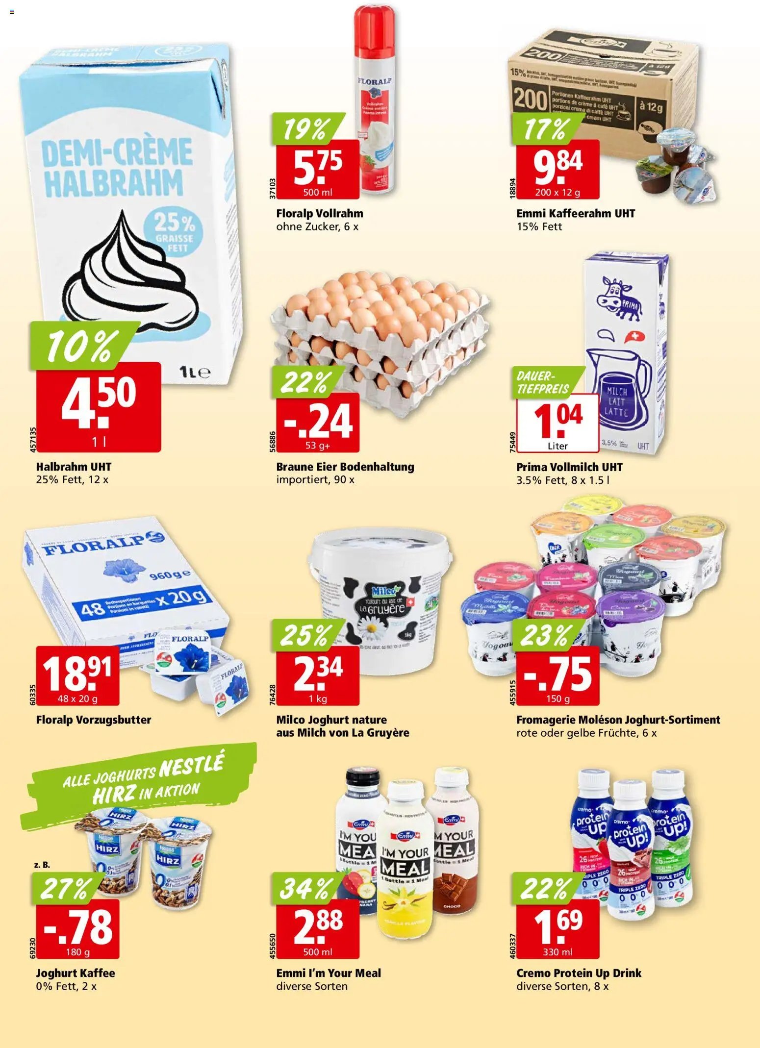 Aligro aktionen Chavannes, Matran, Genf, Sitten